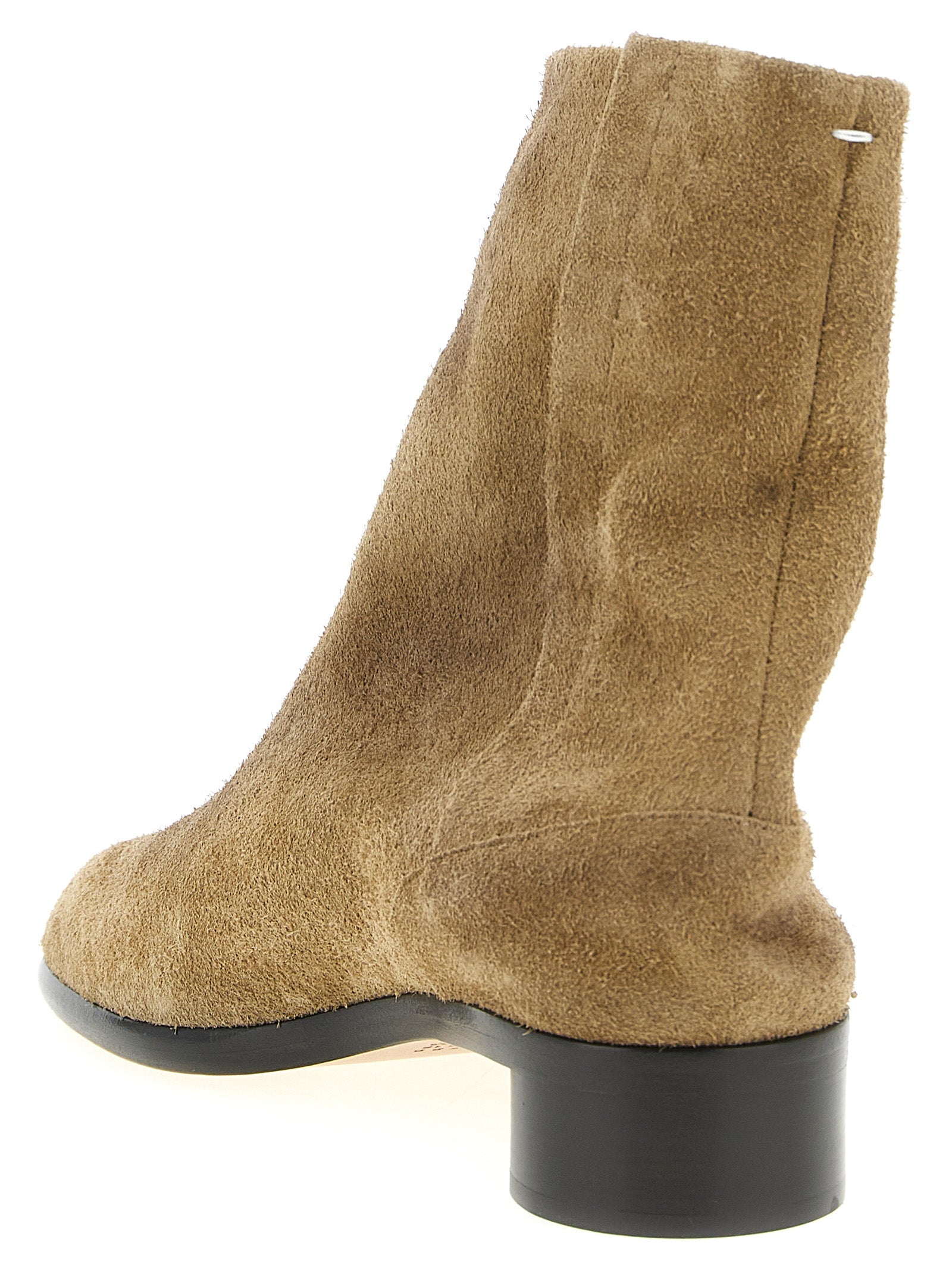 Beige Calfskin Ankle Boots