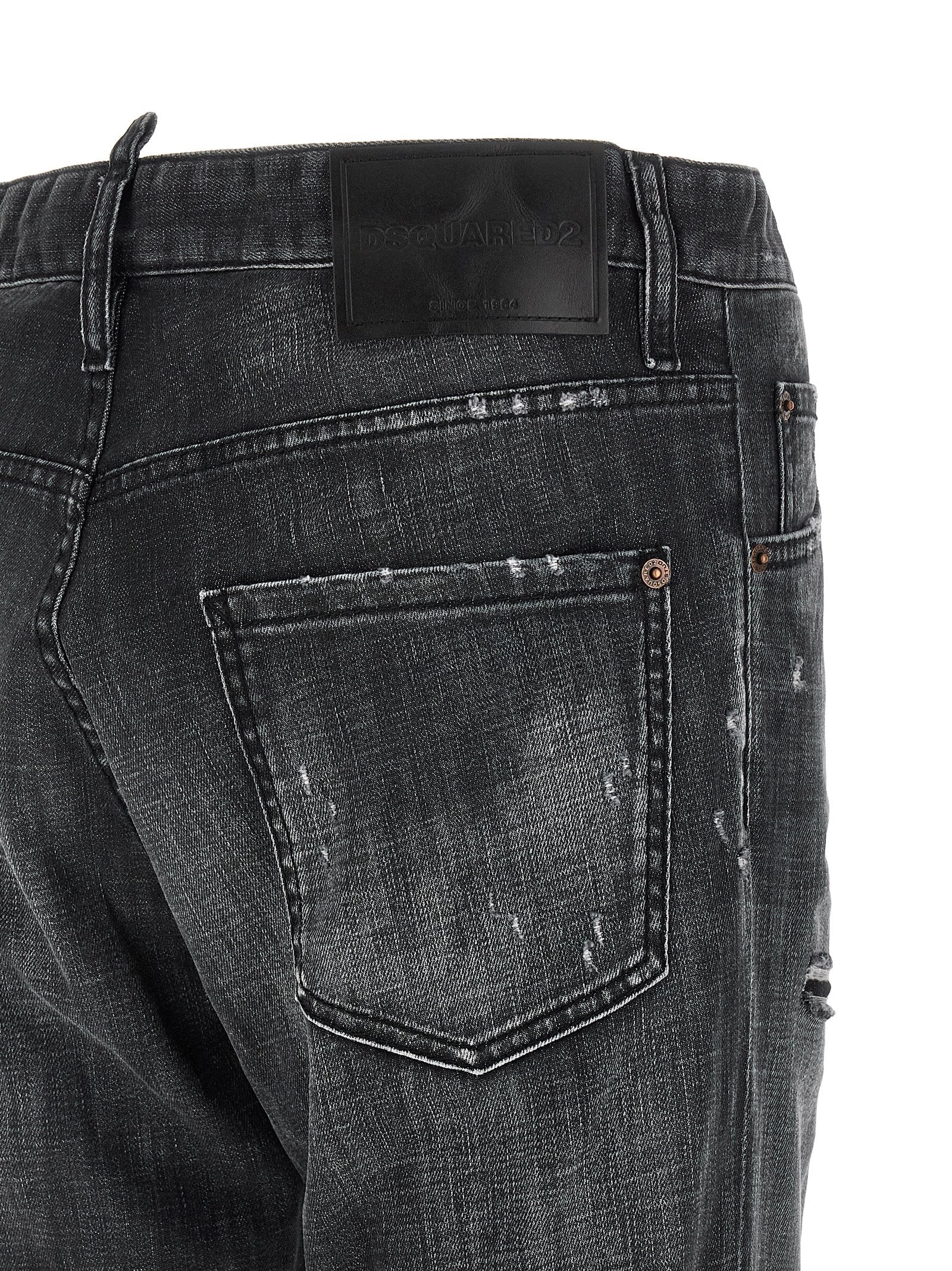 Dsquared2 Black Cotton Denim Jeans
