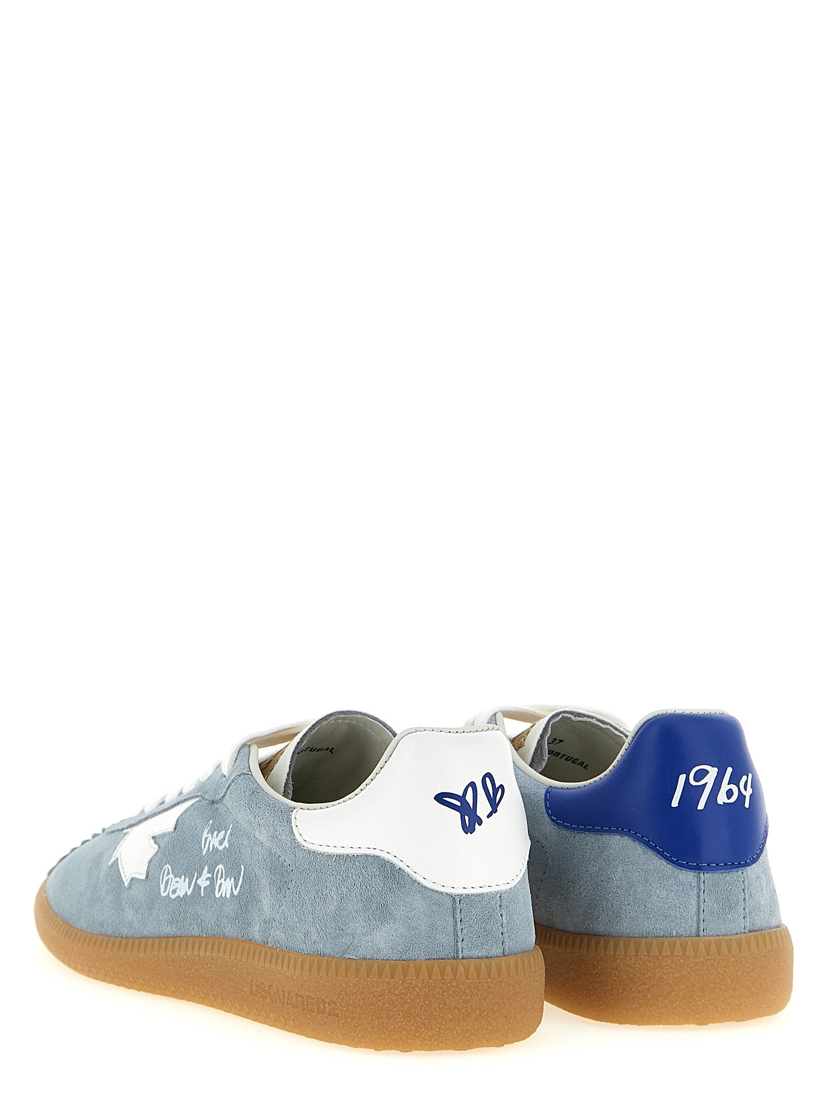 Dsquared2 Blue Calfskin Low Top Sneakers