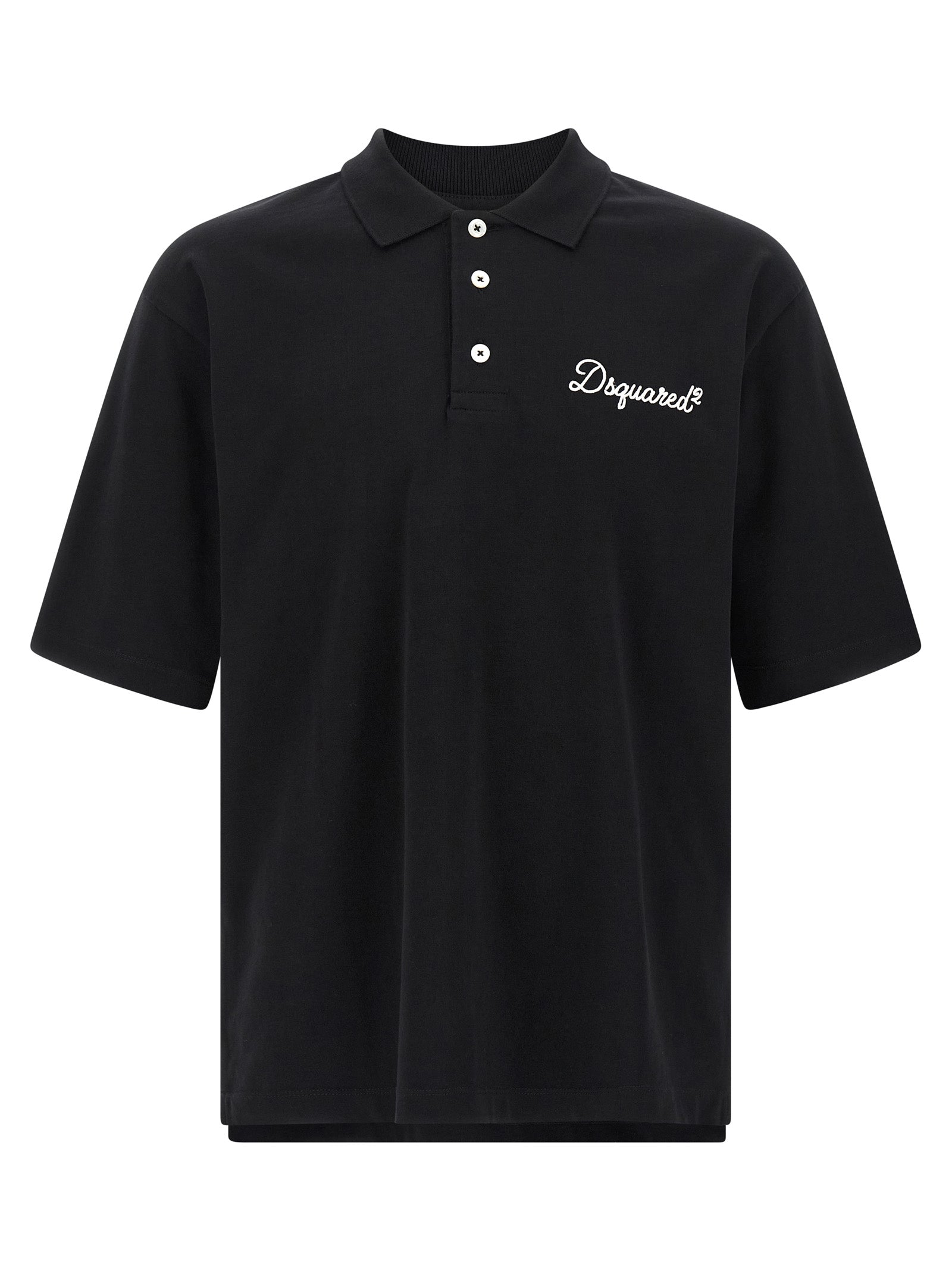 Dsquared2 Black Cotton Polo Shirt