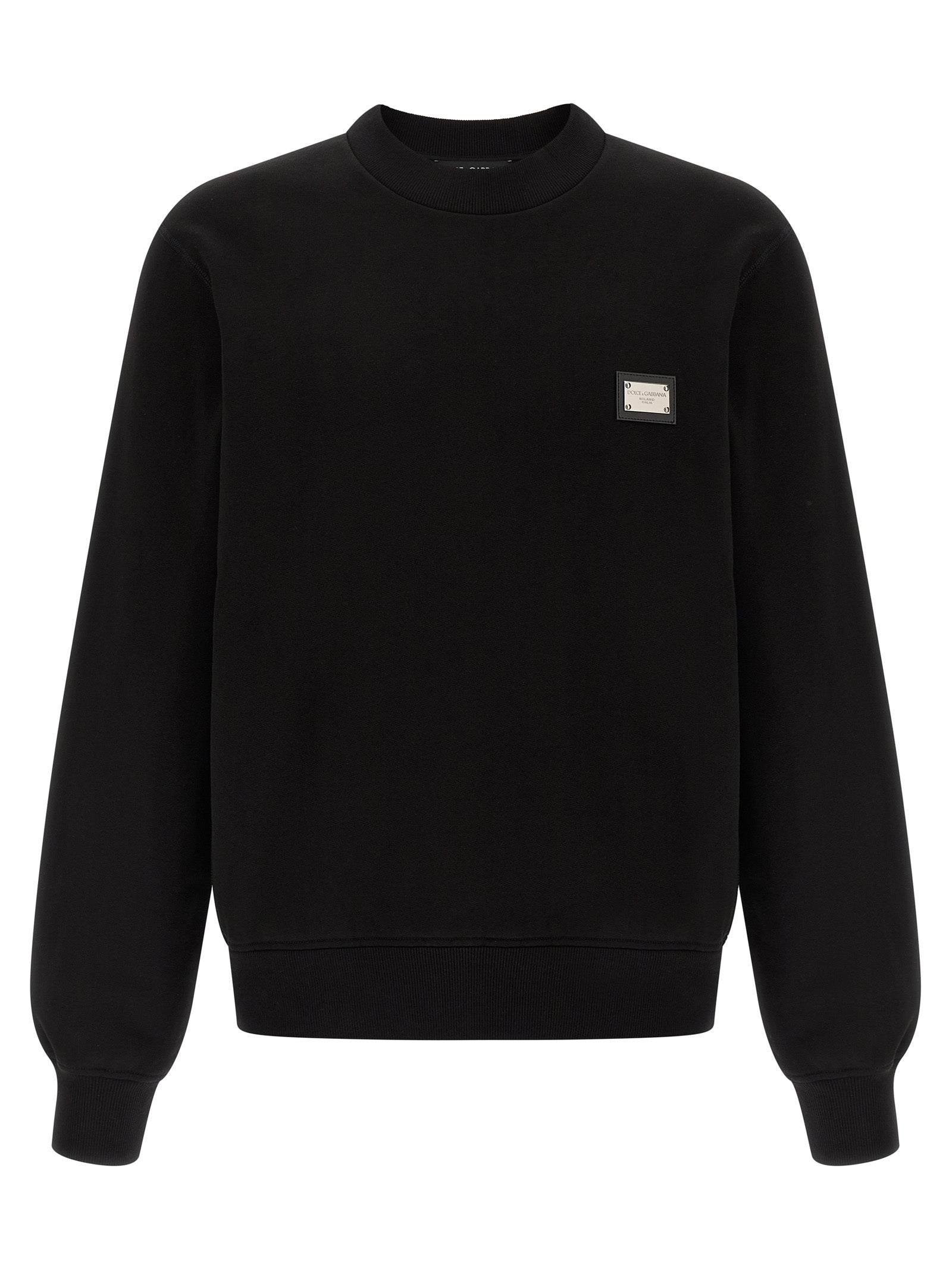 Dolce & Gabbana Black Cotton Logo Sweatshirt