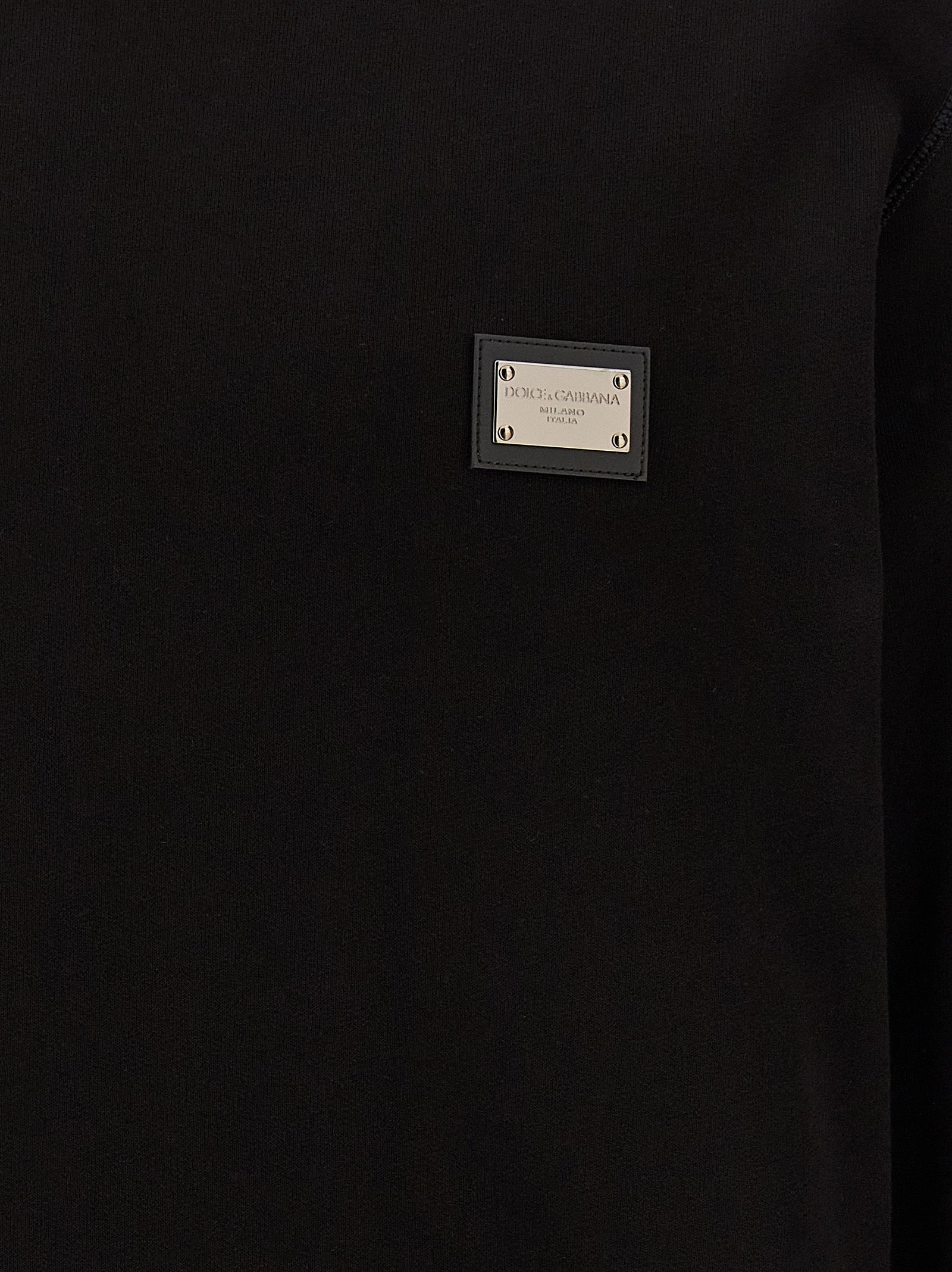 Dolce & Gabbana Black Cotton Logo Sweatshirt