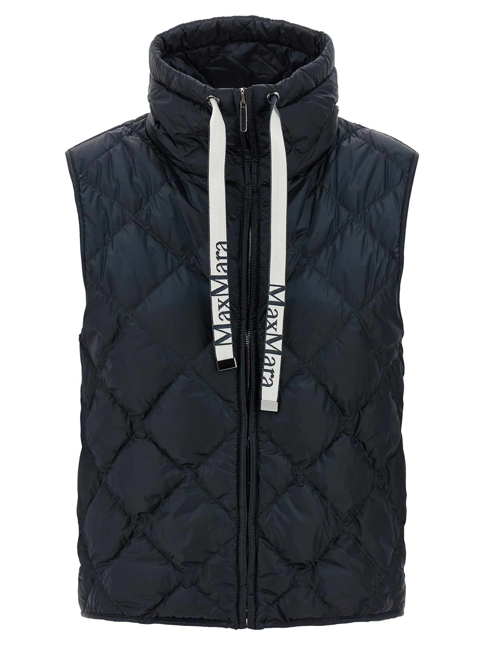 Blue Polyamide Sleeveless Jacket