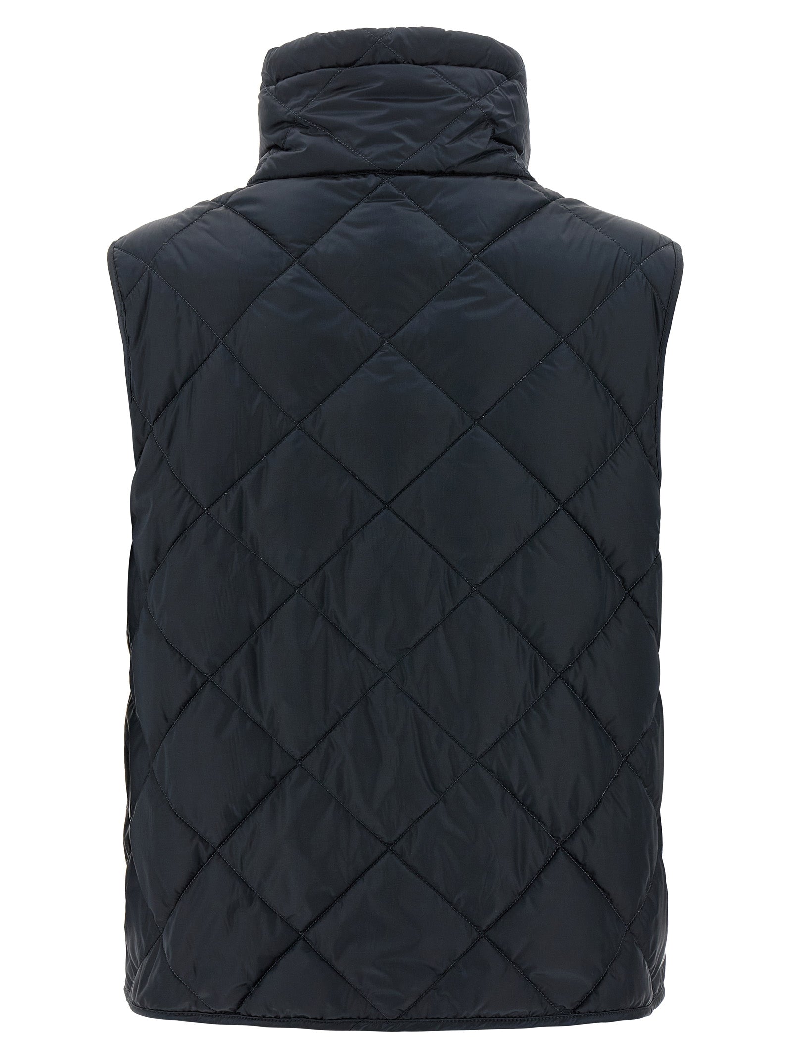 Blue Polyamide Sleeveless Jacket