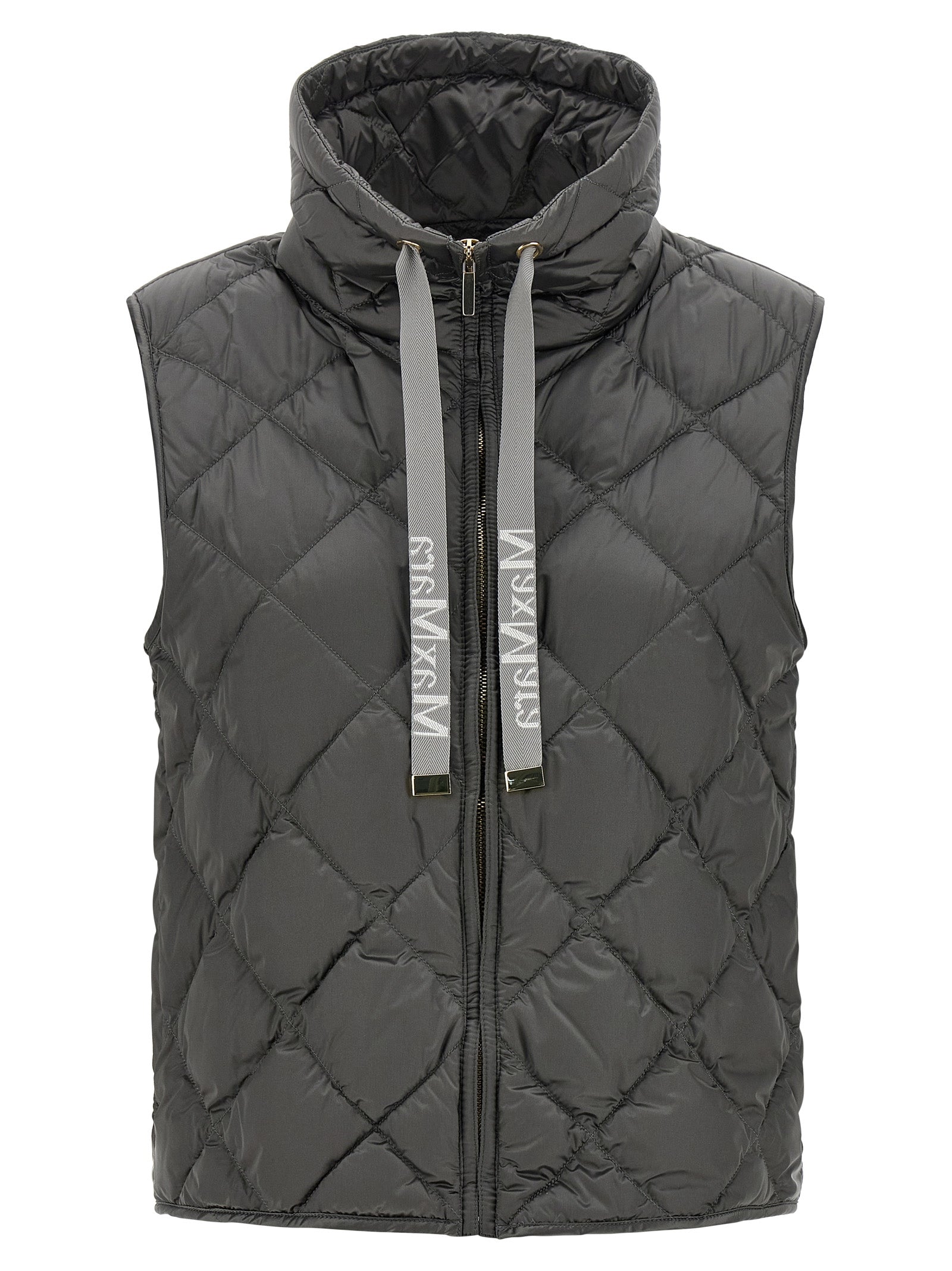 Gray Polyamide Sleeveless Jacket