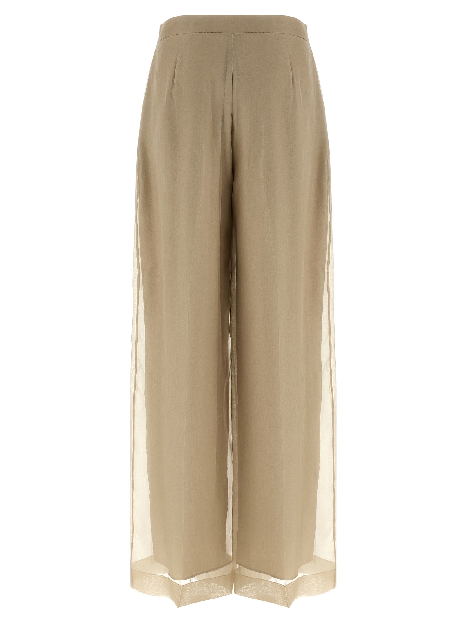 Max Mara Beige Silk Organza Trousers