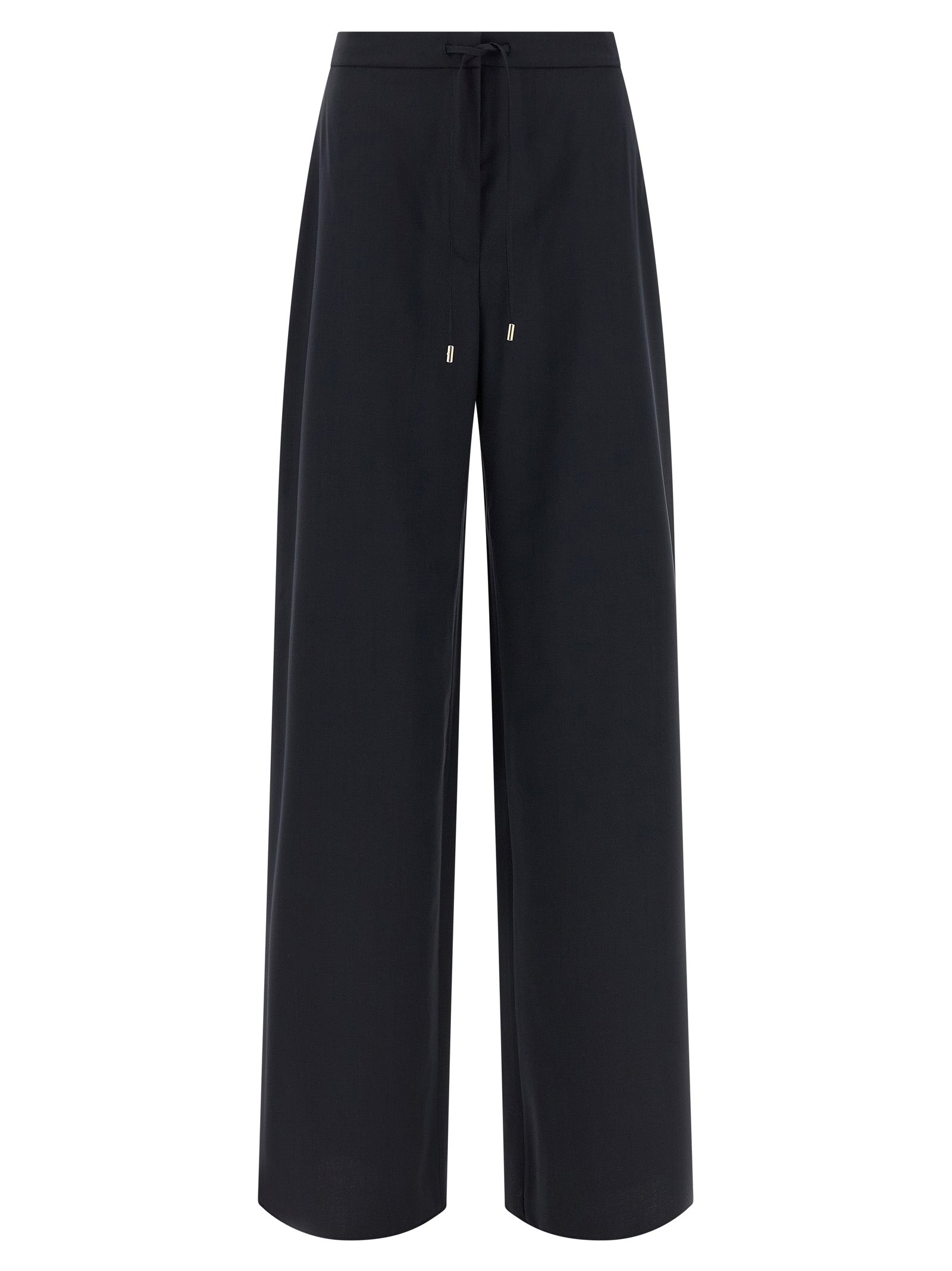 Blue Virgin Wool Casual Pants