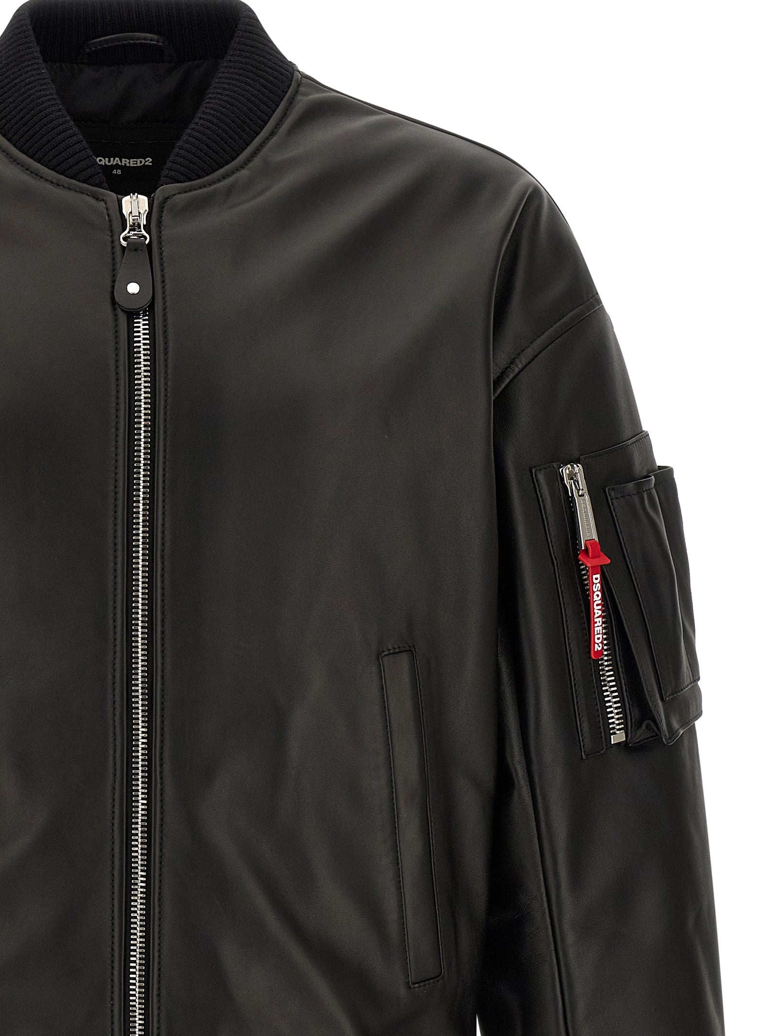 Dsquared2 Black Leather Jacket