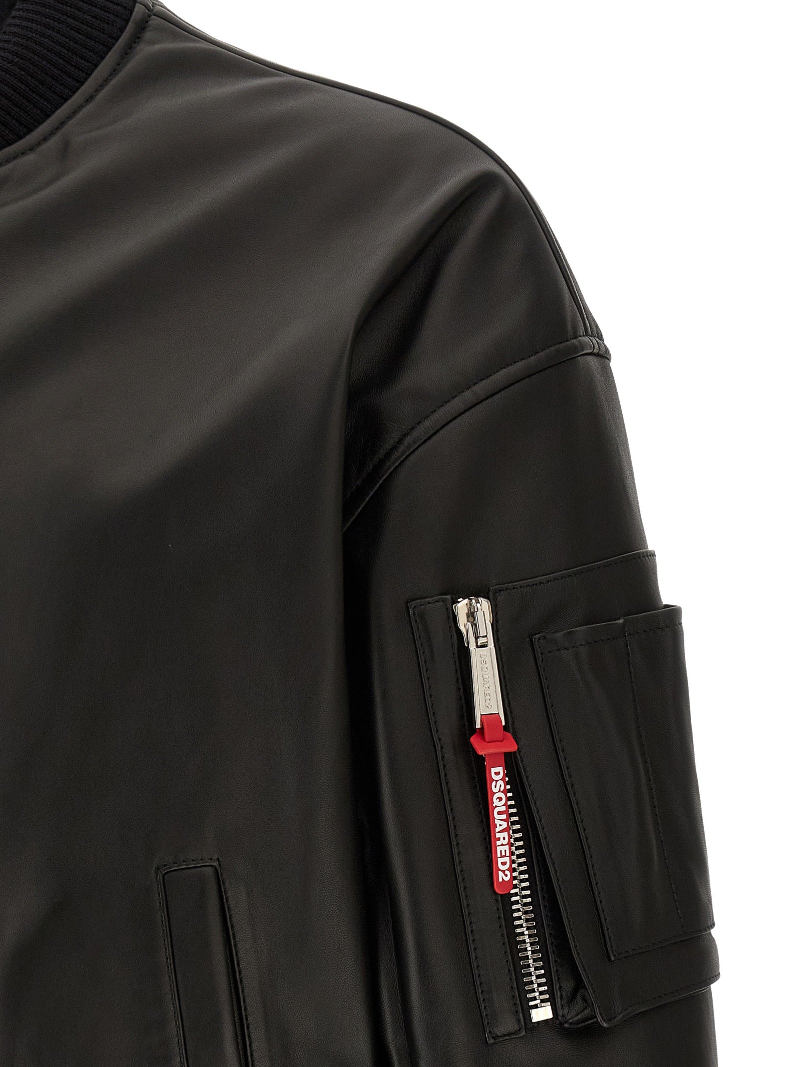 Dsquared2 Black Leather Jacket