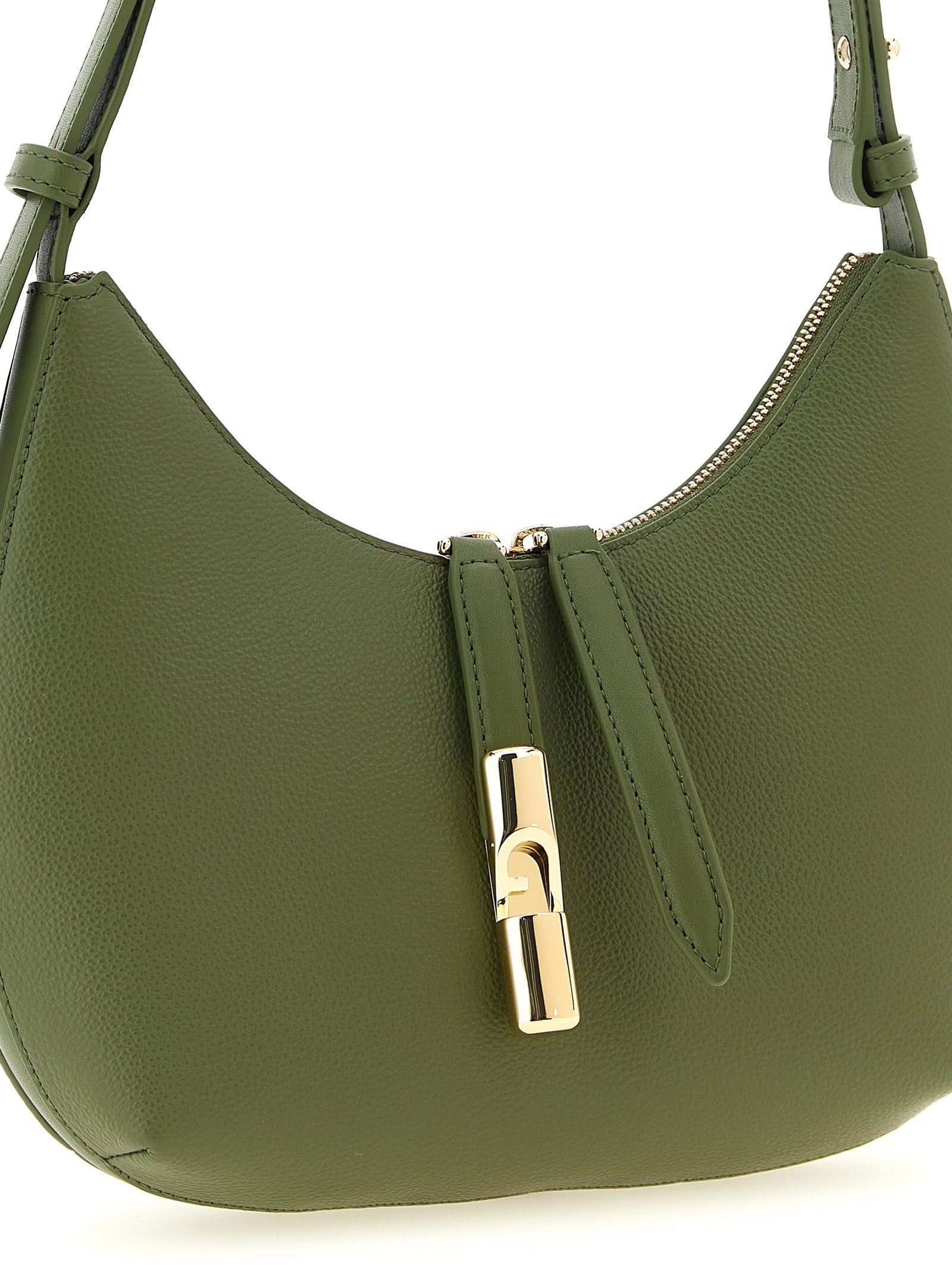 Furla Green Calfskin Shoulder Bag