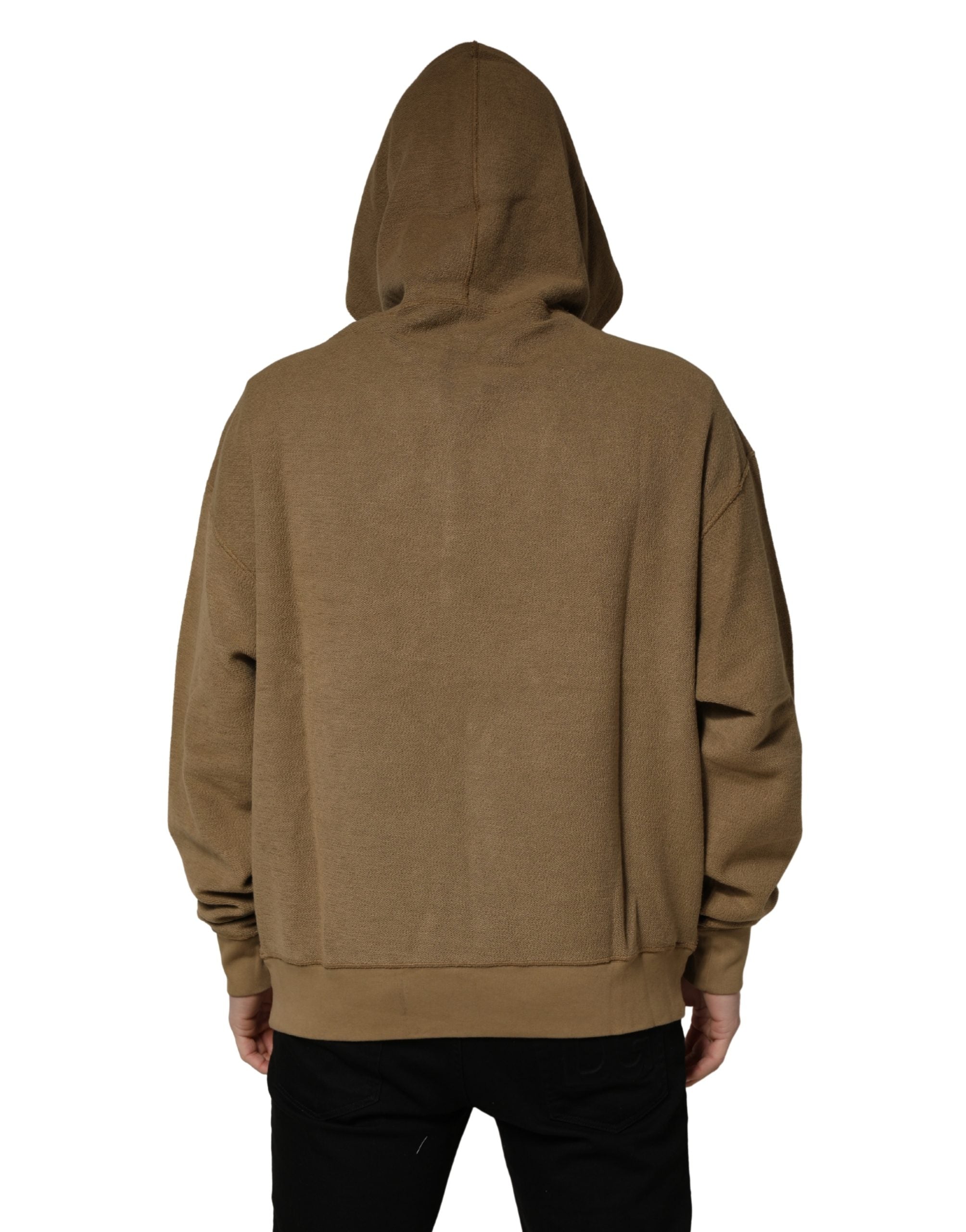Dolce & Gabbana Brown Cotton Coin Logo Hoodie
