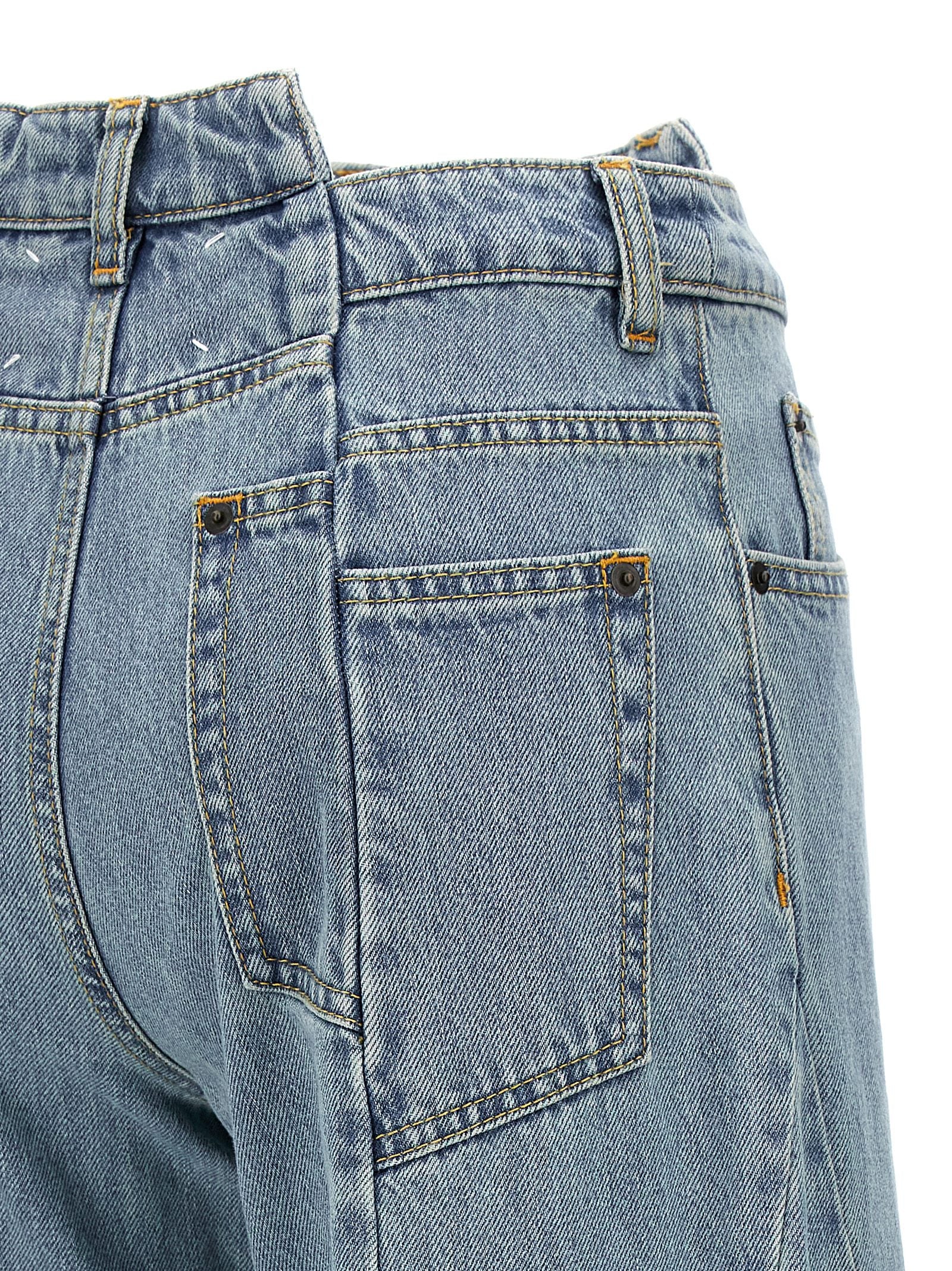 Maison Margiela Light Blue Cotton Wide-Leg Jeans