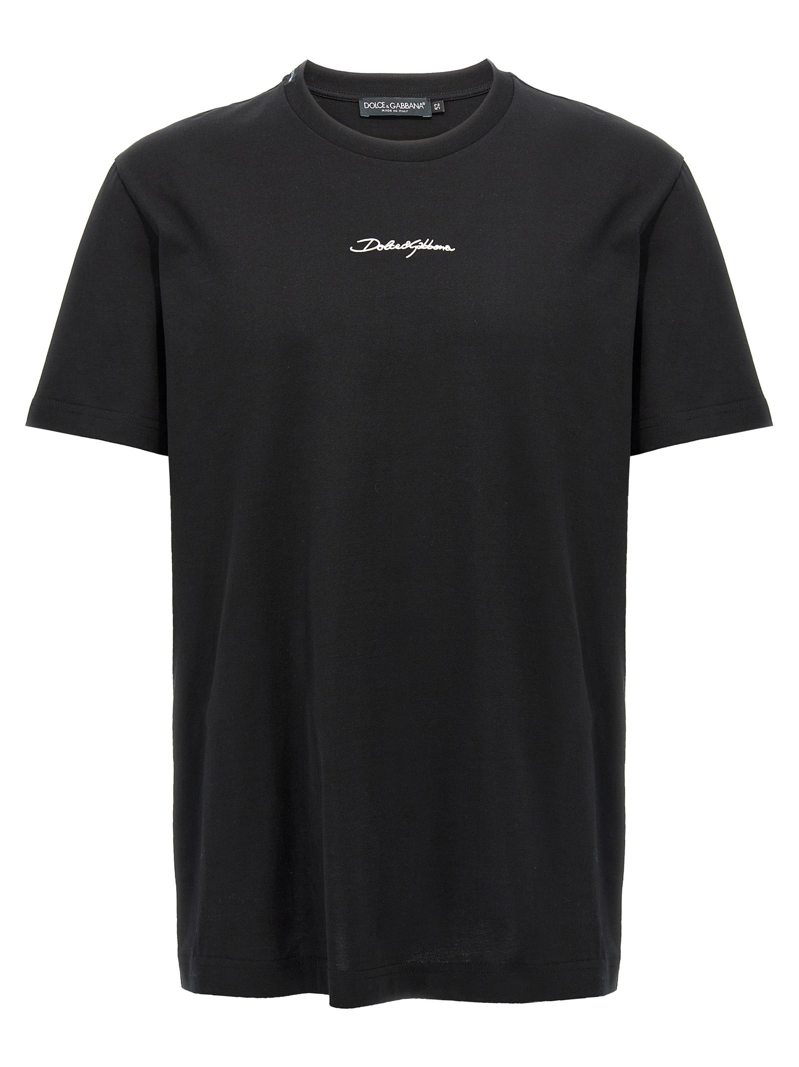 Dolce & Gabbana Black Embroidered Cotton T-Shirt