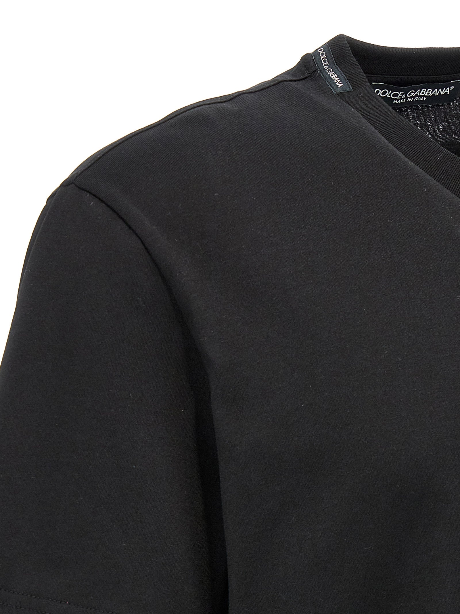 Dolce & Gabbana Black Embroidered Cotton T-Shirt