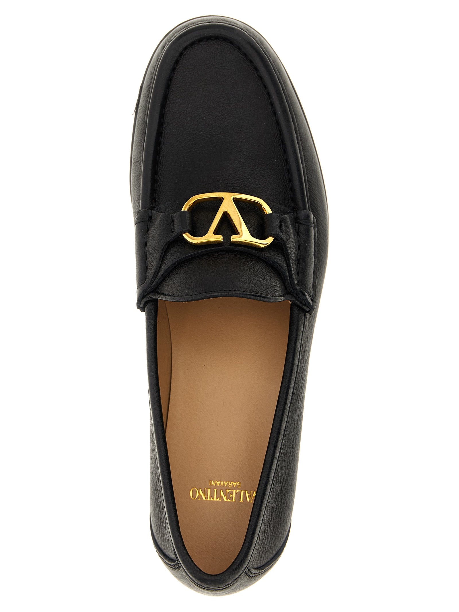 Valentino Garavani Black Buffalo Leather Loafers