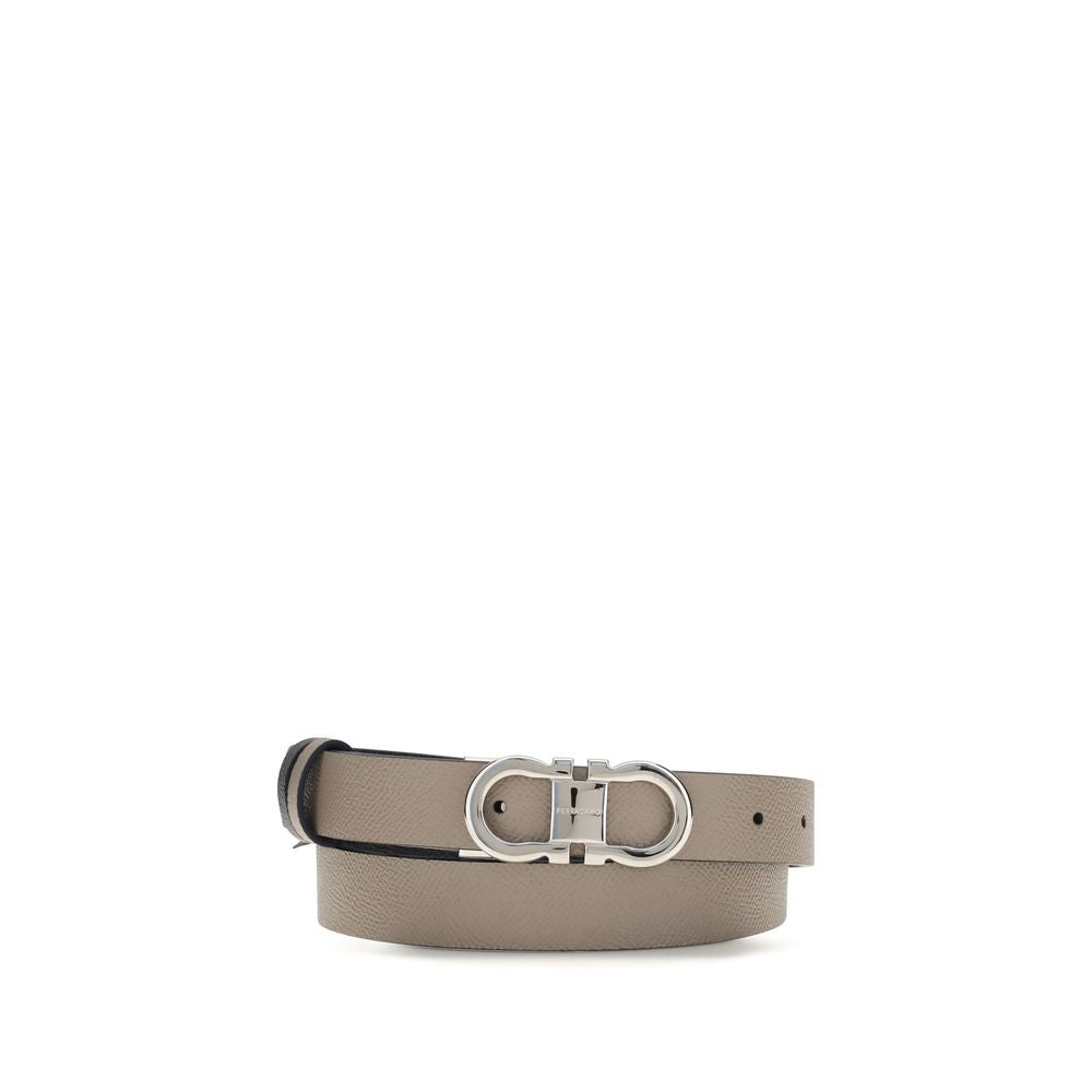 Ferragamo Grey Calf Leather Bos Taurus Regular Belt
