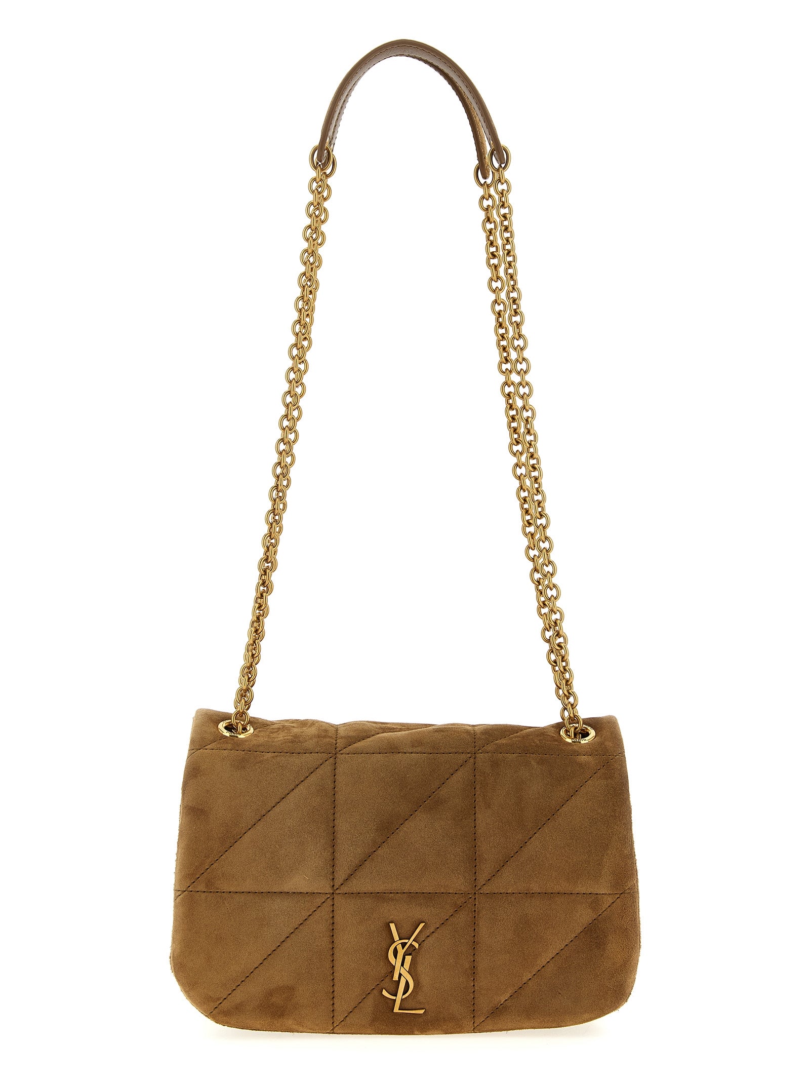 Saint Laurent Beige Suede Mini Shoulder Bag