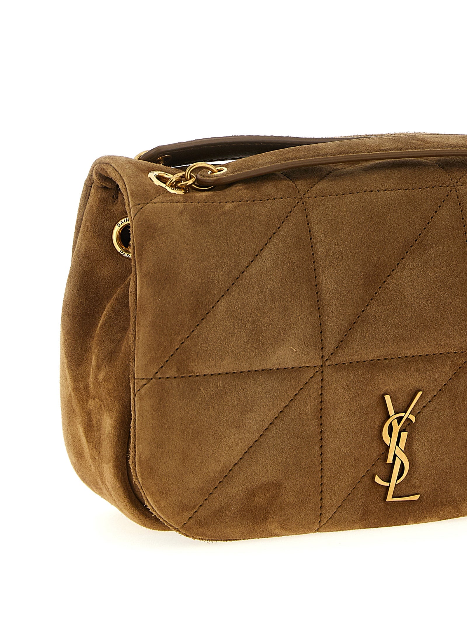 Saint Laurent Beige Suede Mini Shoulder Bag