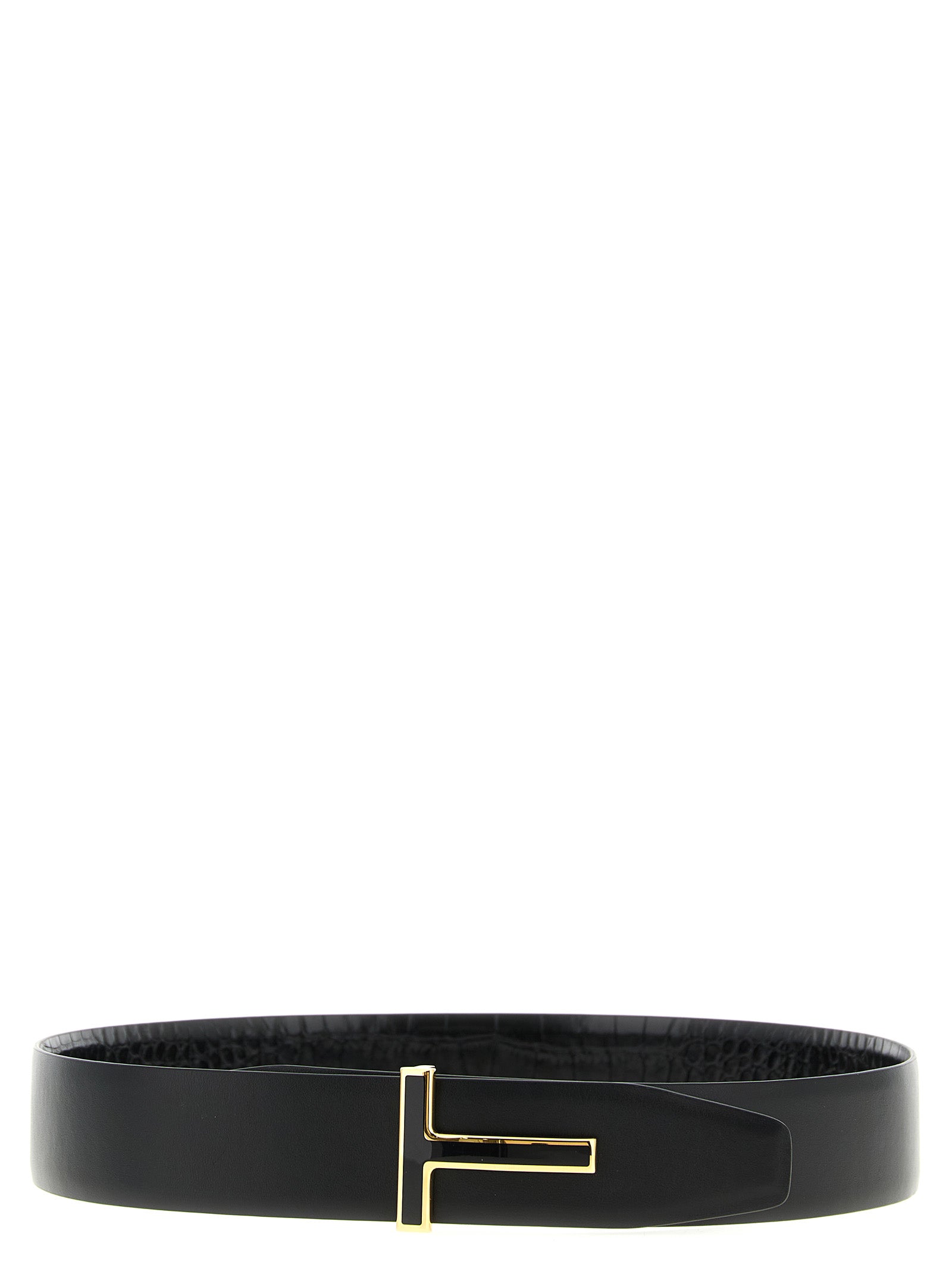 Tom Ford Black Reversible Calfskin Belt