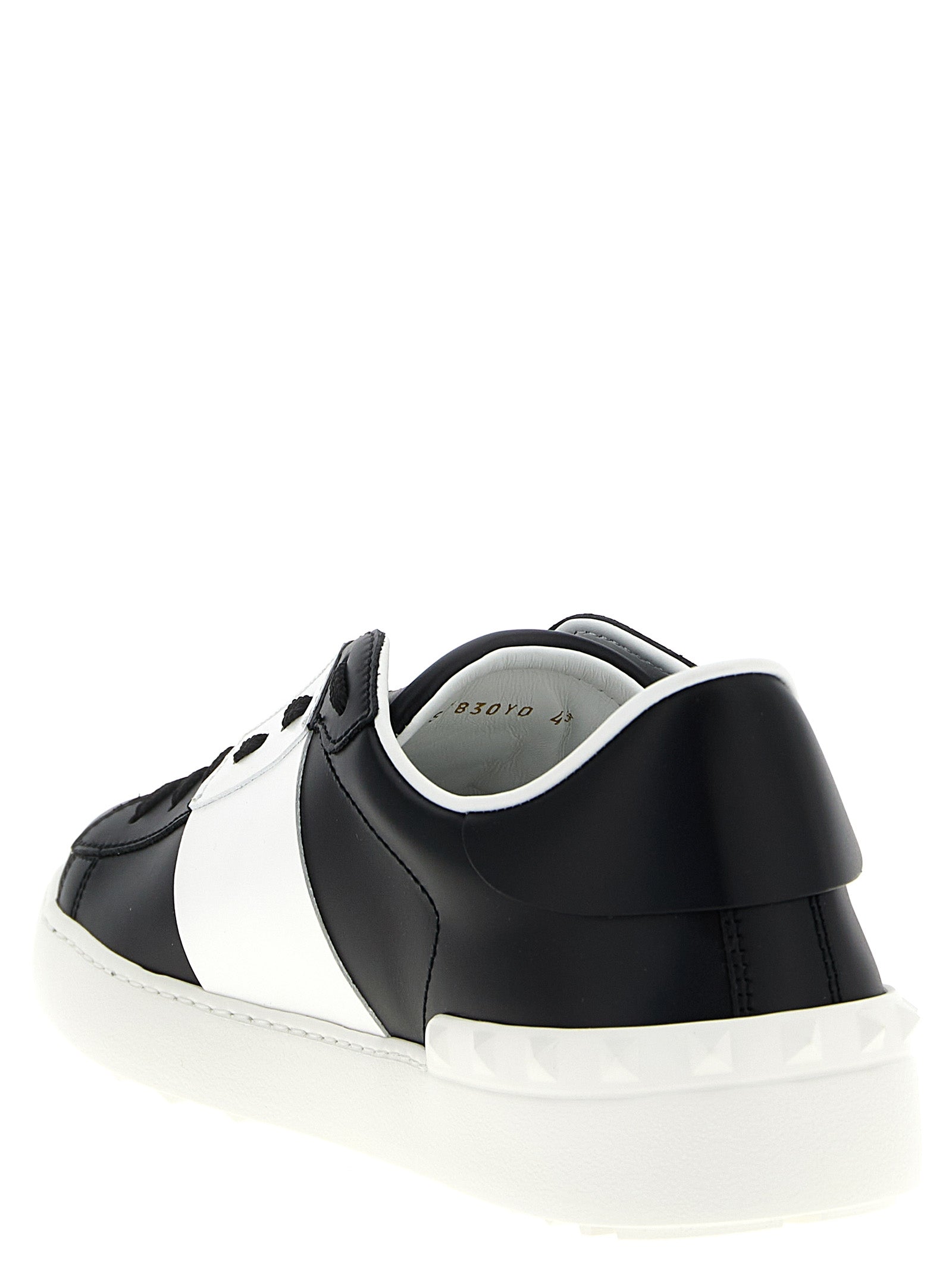 Valentino Garavani White and Black Calfskin Sneakers