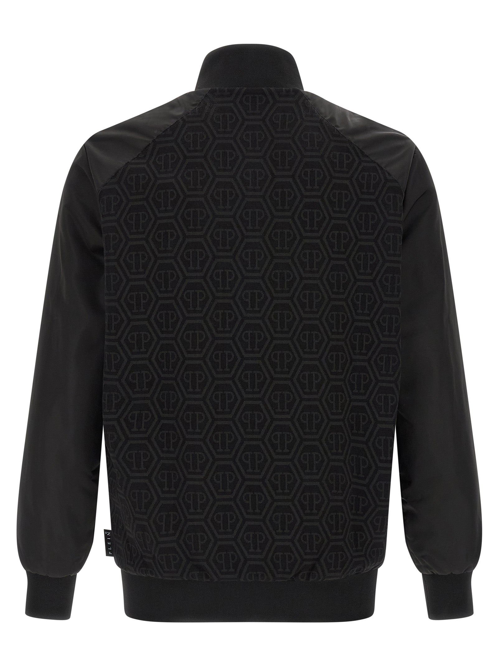 Philipp Plein Black Stretch Cotton Zip Sweatshirt