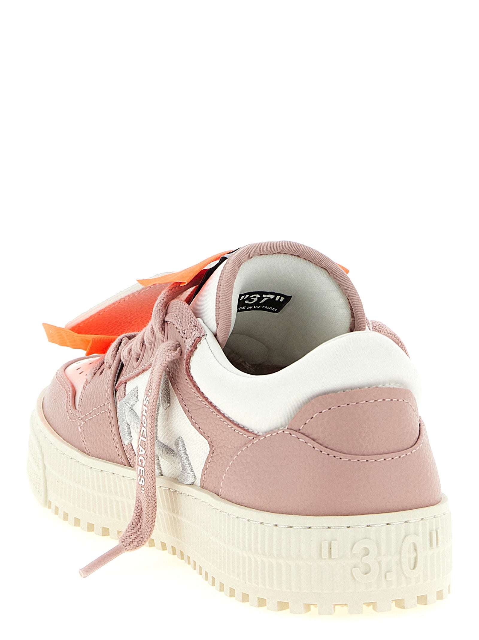 Off-White Pink Leather Low Top Sneakers