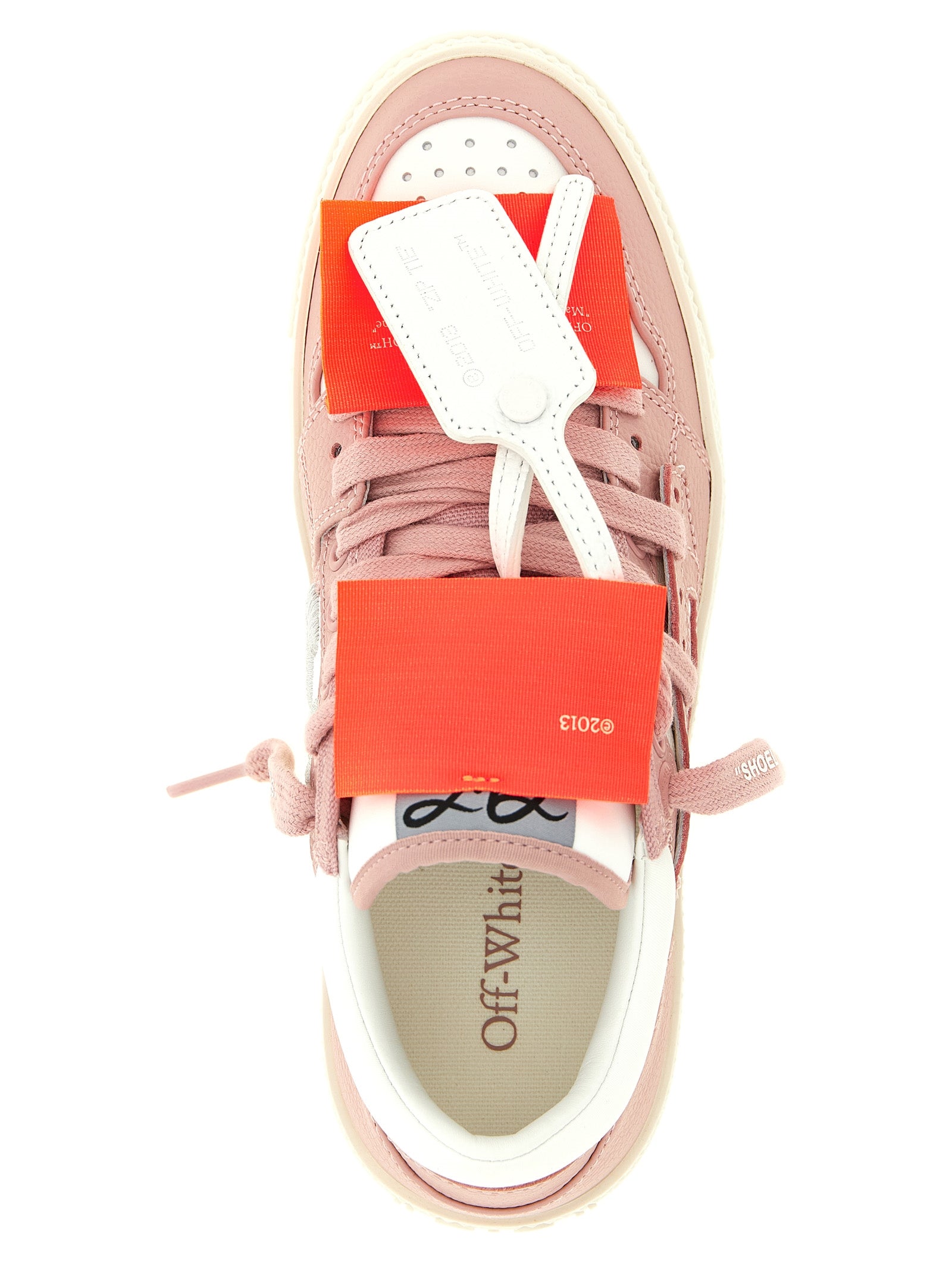 Off-White Pink Leather Low Top Sneakers