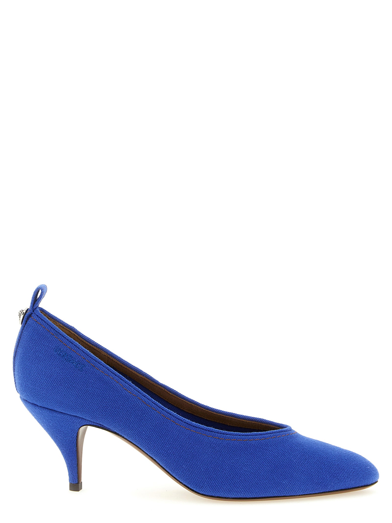 Versace Blue Denim Pointed Toe Pumps