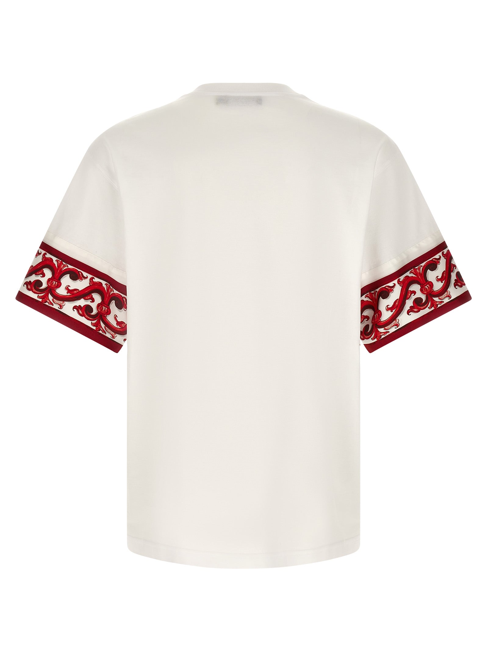 Dolce & Gabbana Red Maiolica Cotton-Silk T-Shirt