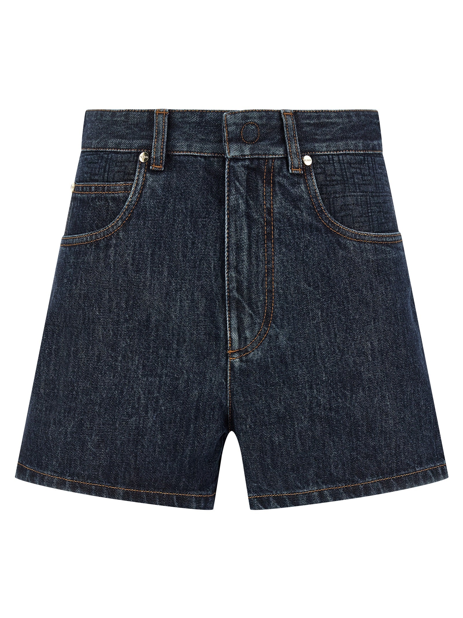Blue Cotton Bermuda Shorts