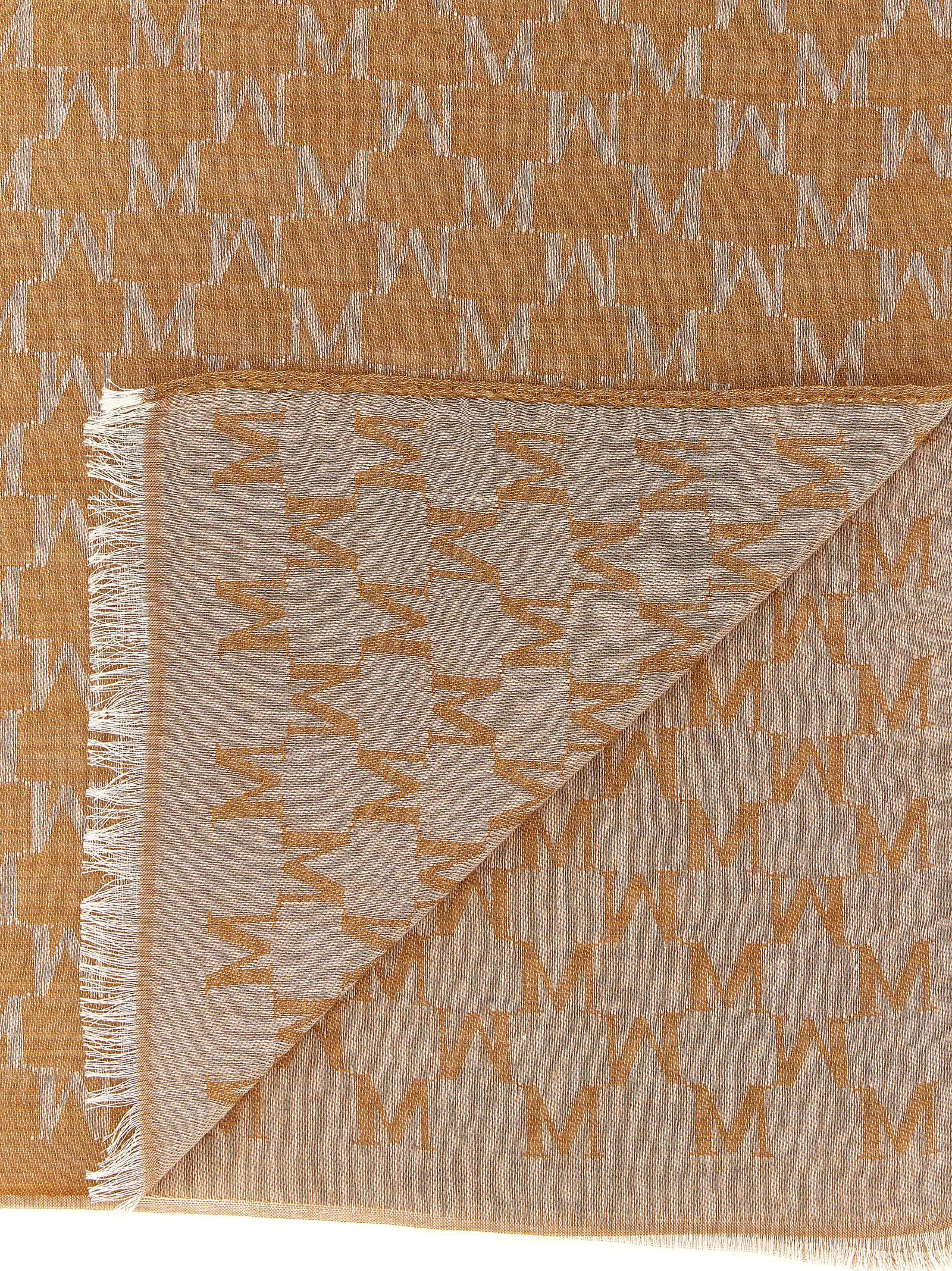Max Mara Brown Cotton-Silk Jacquard Scarf