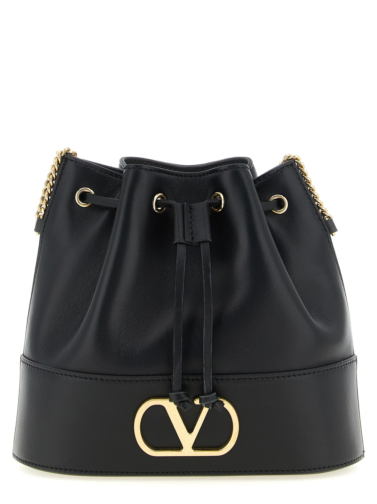 Valentino Garavani Black Lambskin Bucket Bag