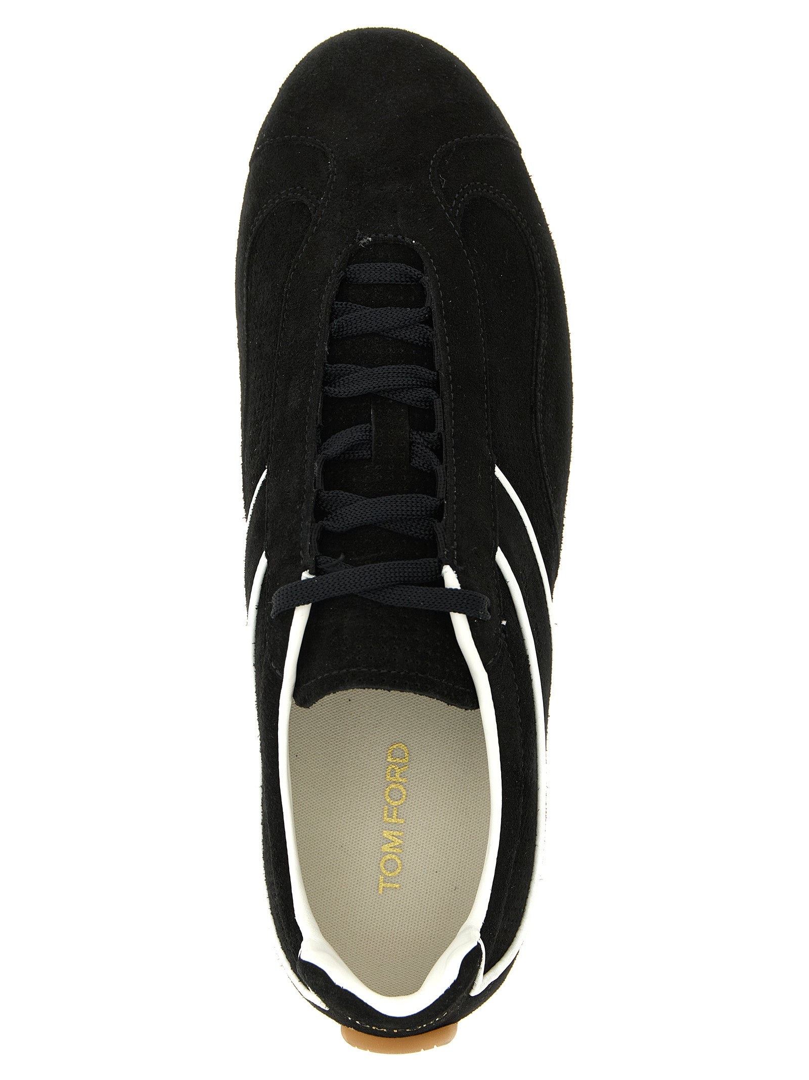 Tom Ford White and Black Calfskin Sneakers