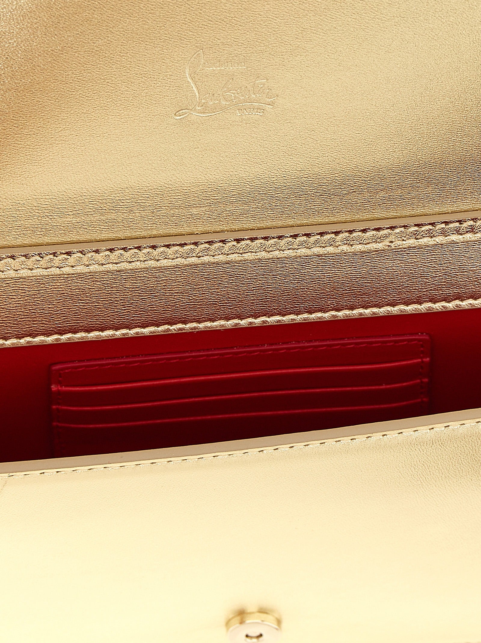 Gold Lambskin Clutch Bag