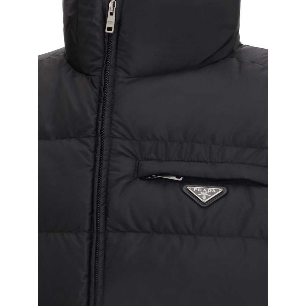 Prada Black Re-Nylon Goose Down Padded Vest