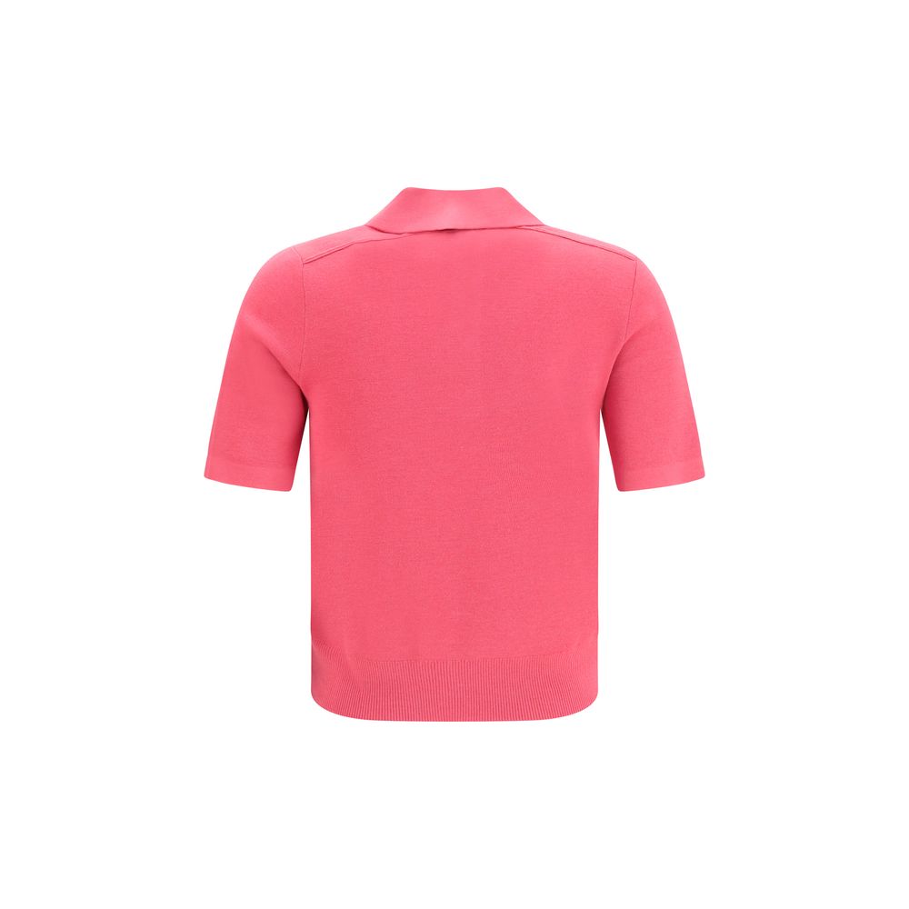 Burberry Check Knitted Wool Polo
