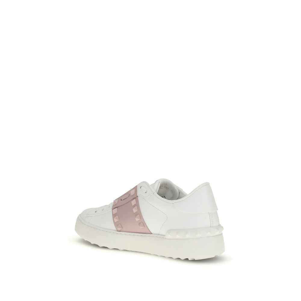 Valentino Garavani White Leather Studded Sneakers