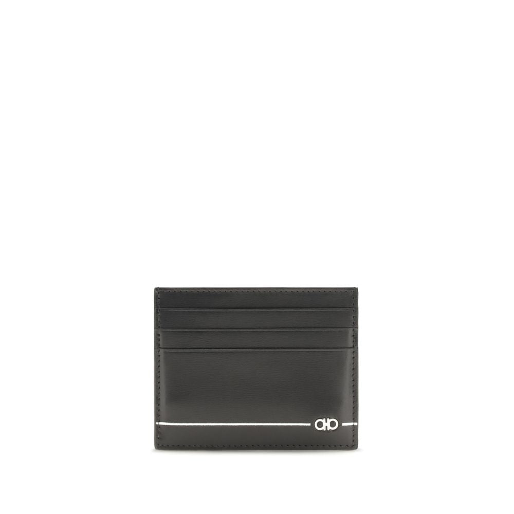 Ferragamo Black Calf-Leather Card Holder