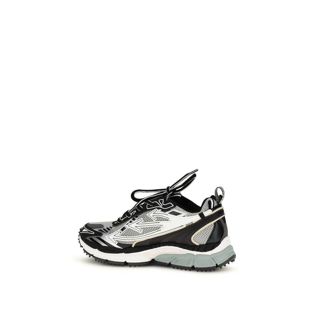 Off-White Gray Polyester Athletic Sneakers