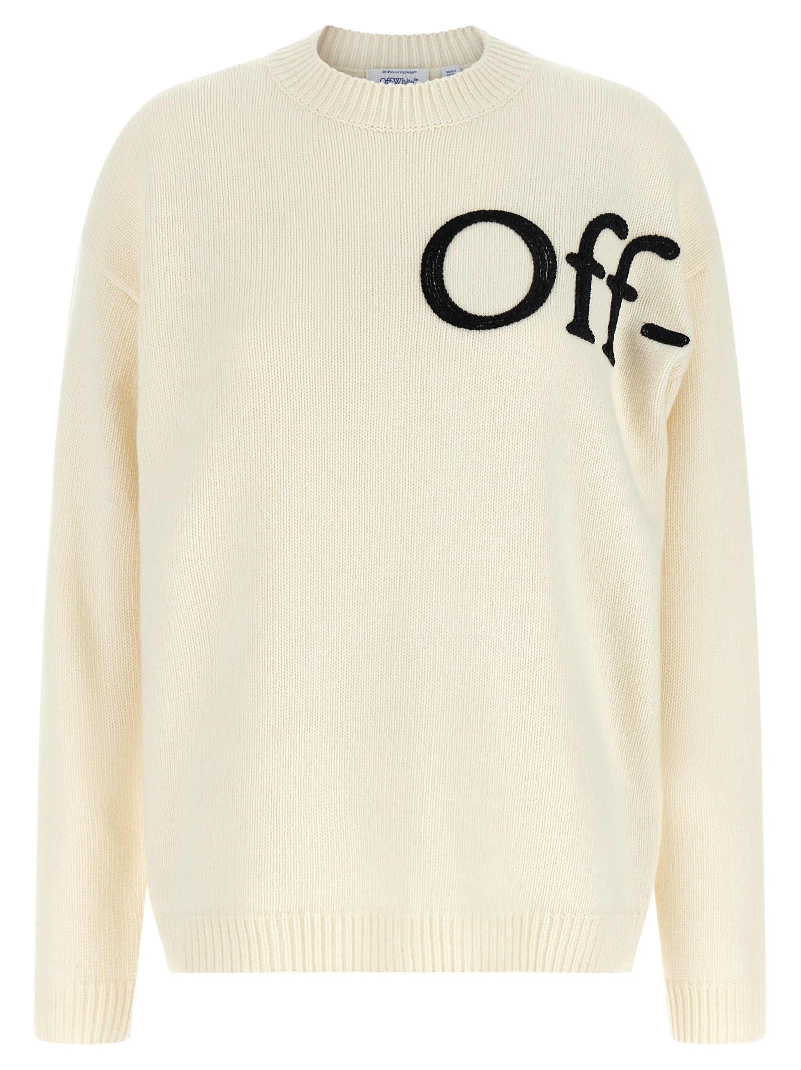 Off-White Black White Wool-Blend Bicolour Cardigan