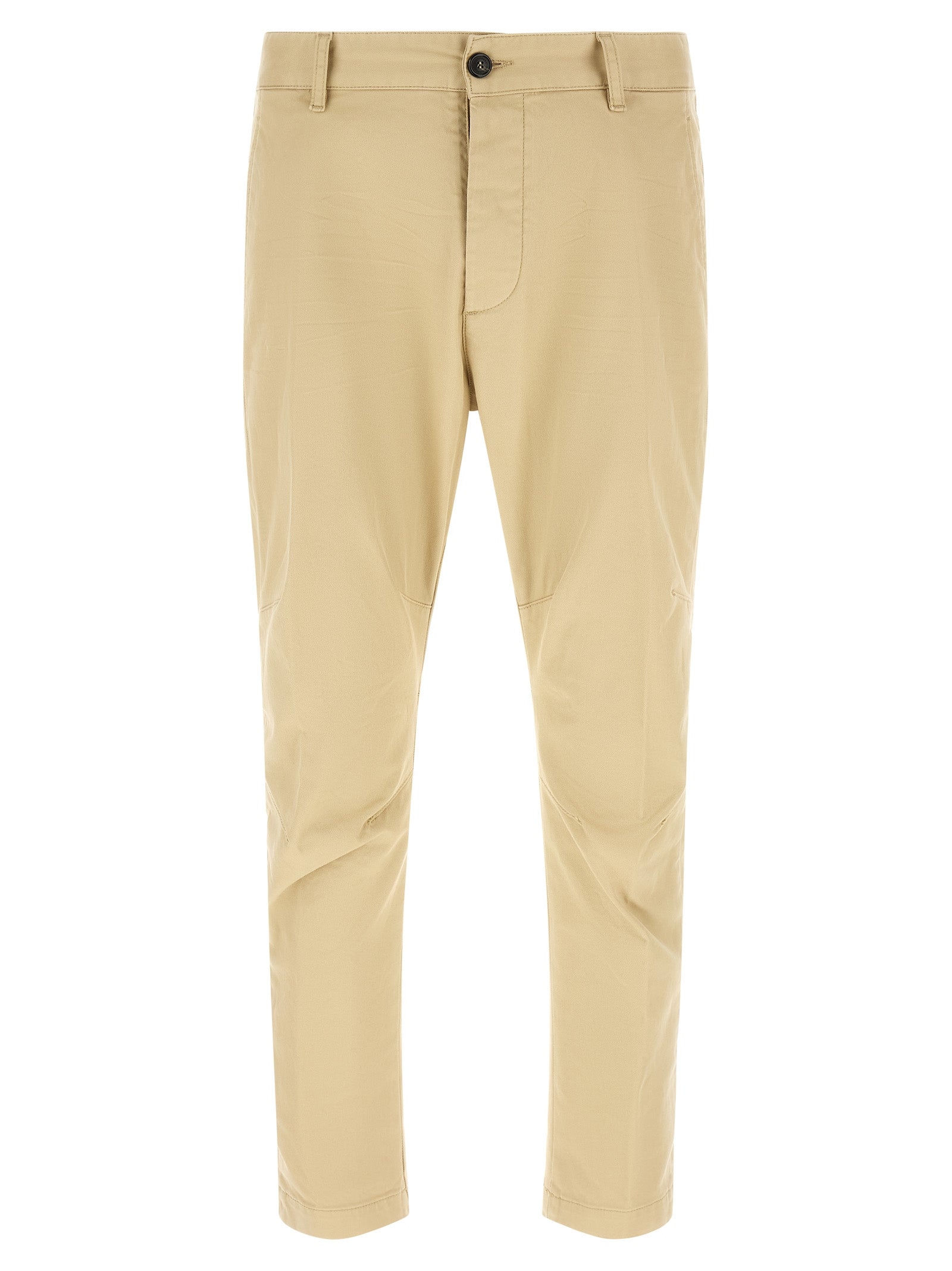 Beige Cotton Cargo Pants