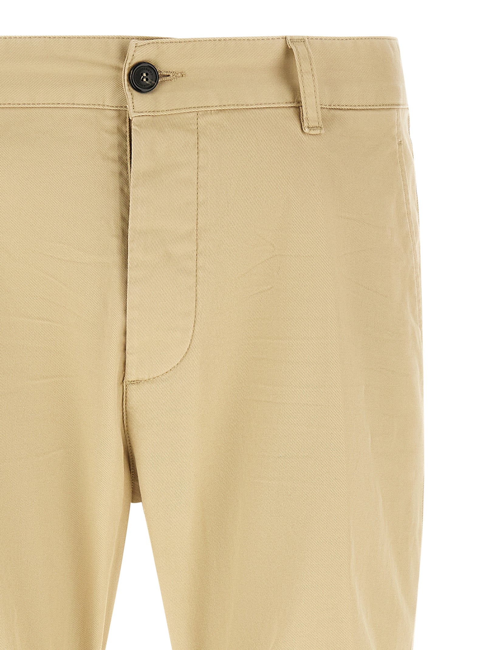 Beige Cotton Cargo Pants