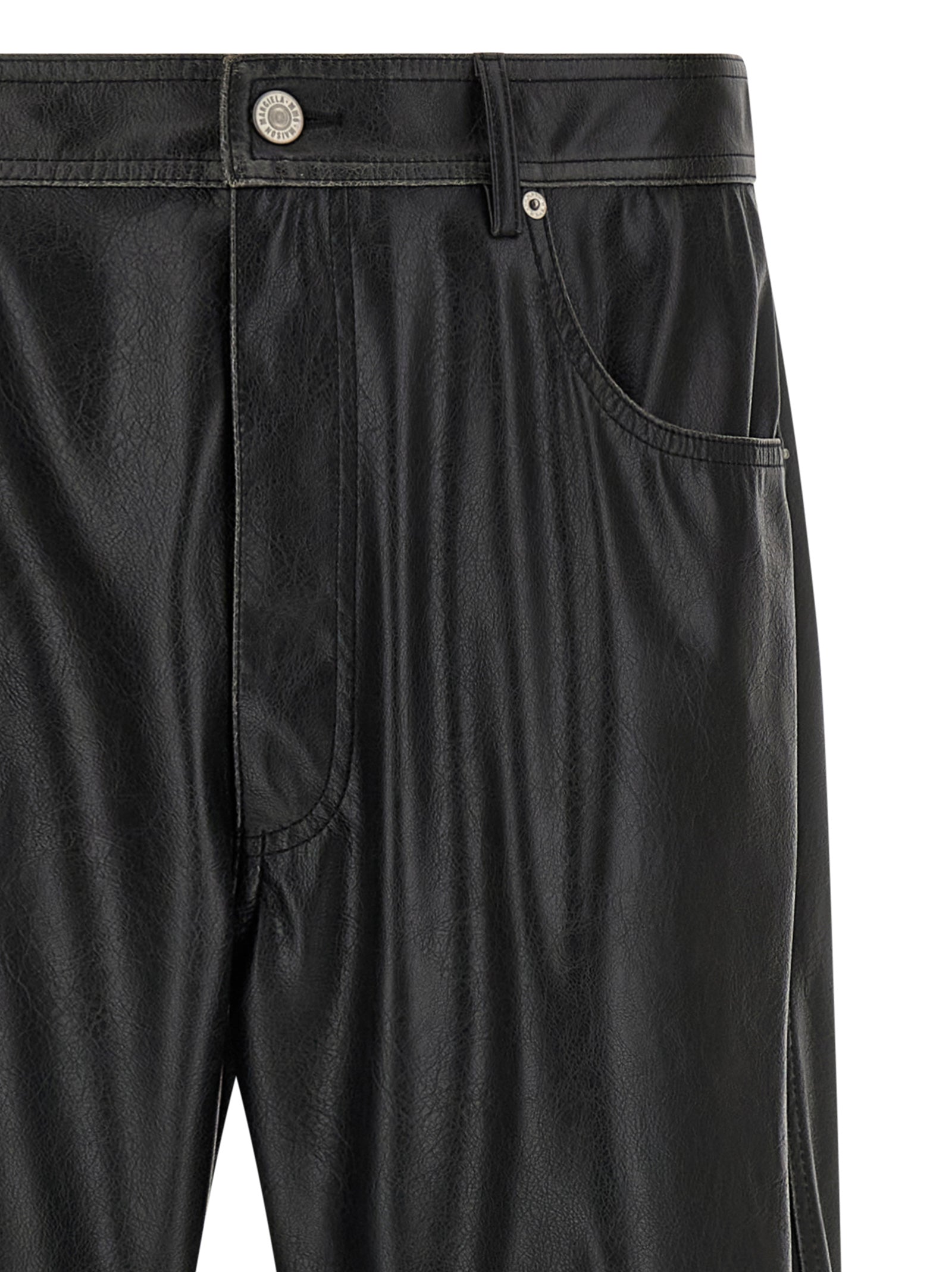 Black Polyester Casual Pants