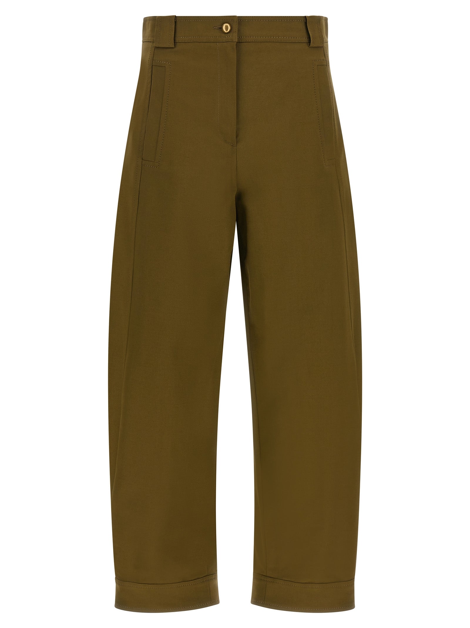 Bicolor Cotton Cropped Pants