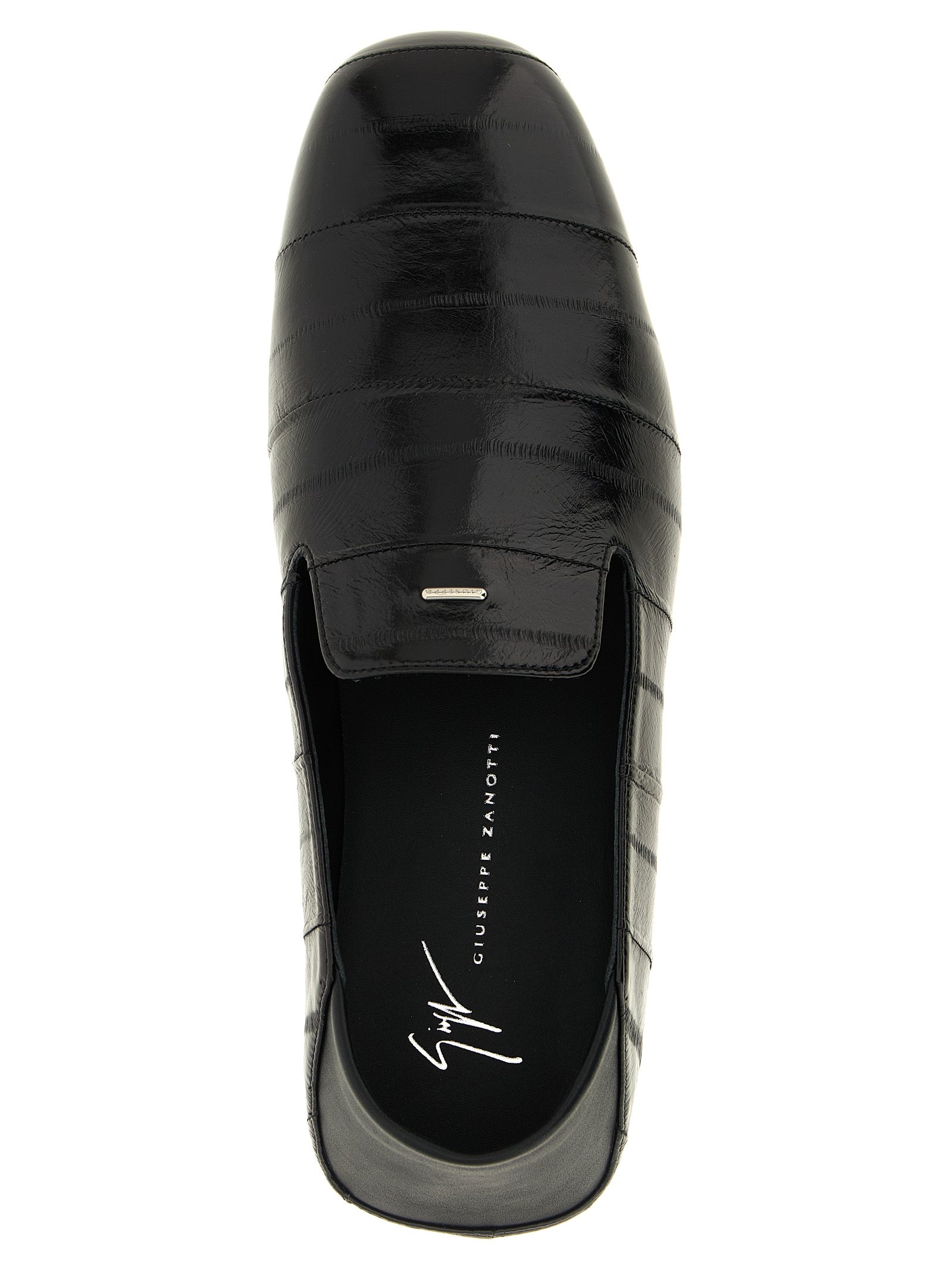 Black Leather Slip-On Loafers