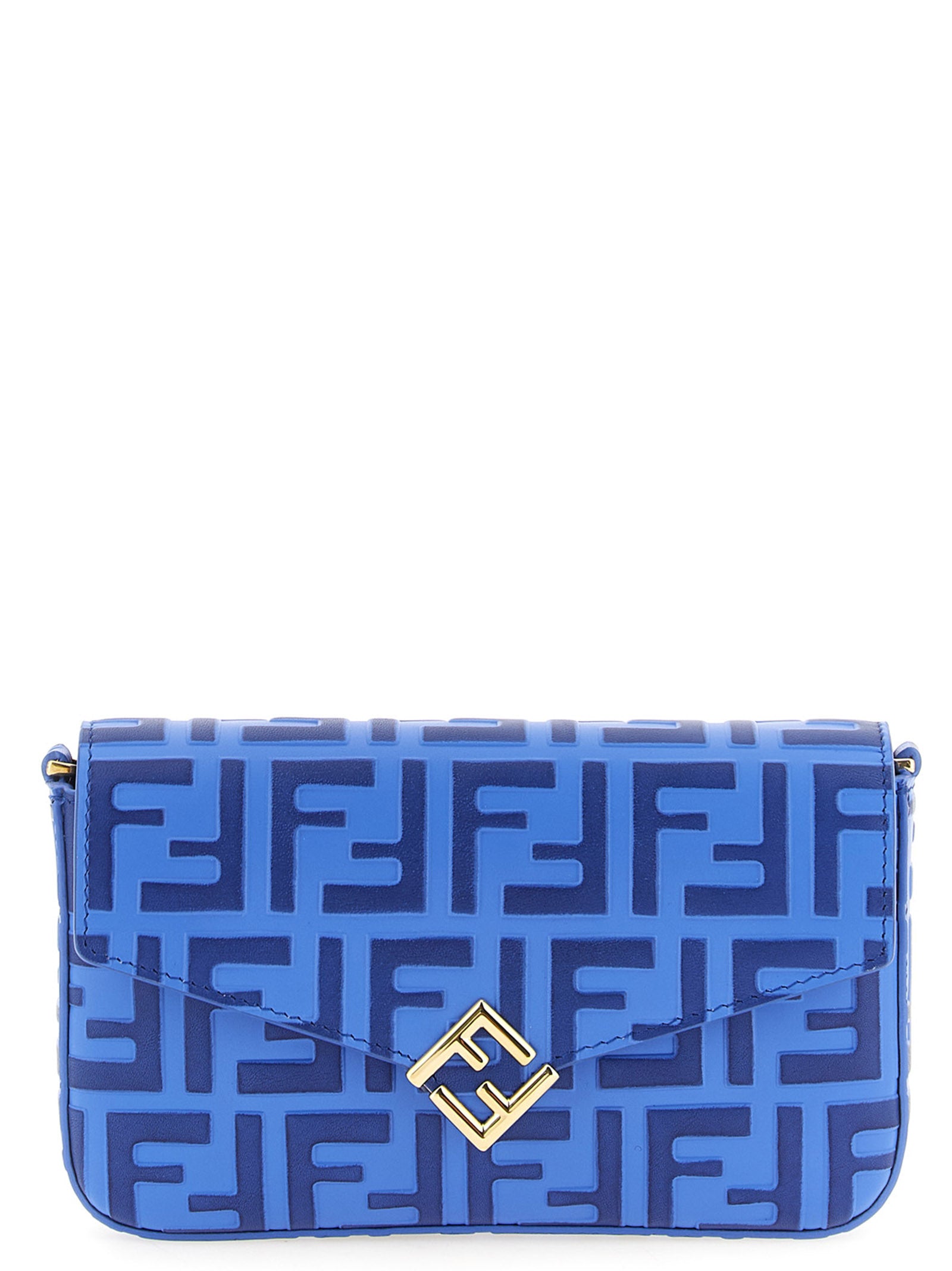 Fendi Blue Calfskin Cardholder