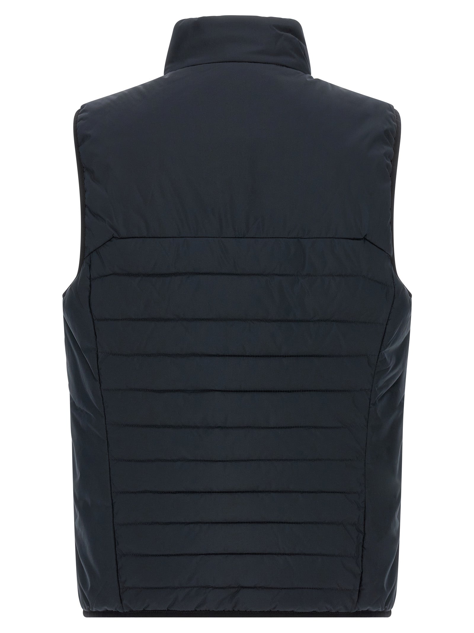 Blue Polyester Sleeveless Jacket