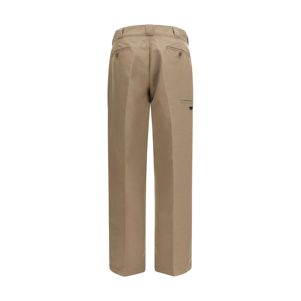 Prada Brown Cotton Casual Pants