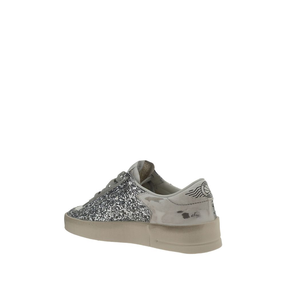 Golden Goose Gray Calf Leather Bos Taurus Low Top Sneakers