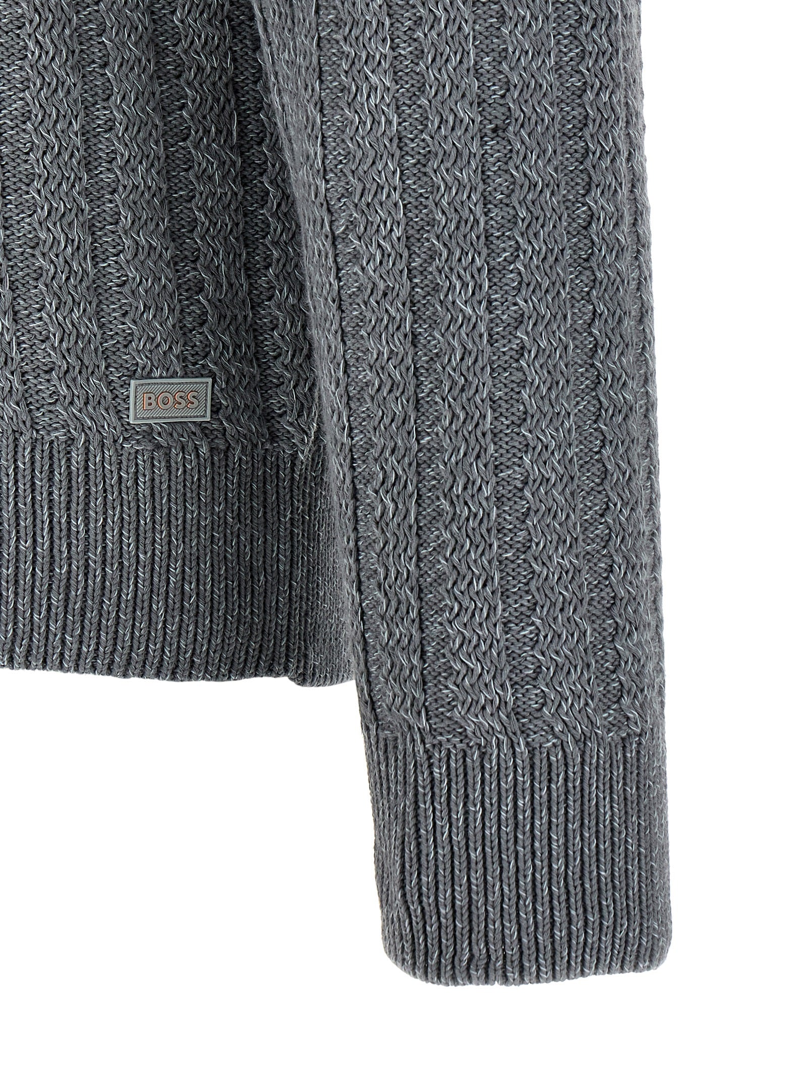 Hugo Boss Gray Cotton Cardigan